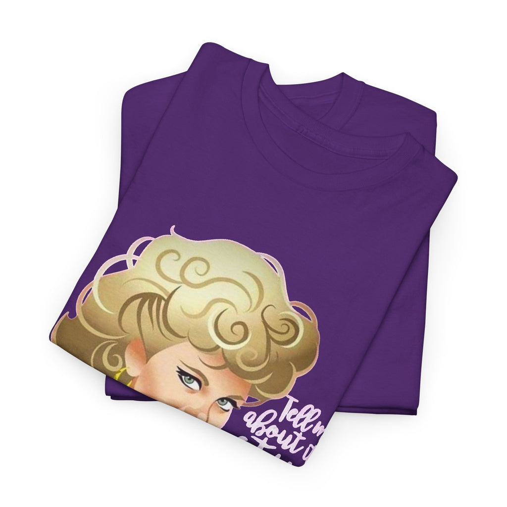 Retro Glam T‑Shirt — 'Tell Me About It, Stud' Vintage Pop Art Tee