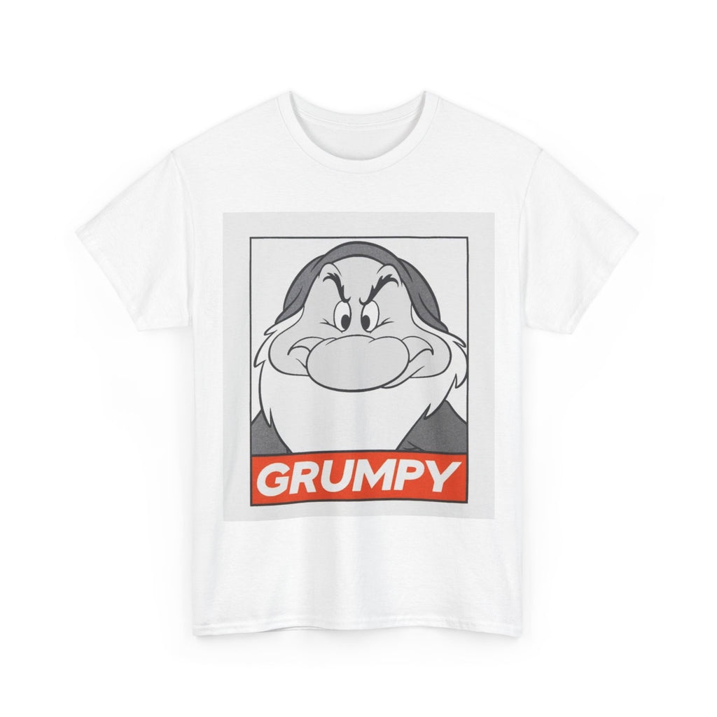 Grumpy Dwarf Graphic Tee — Vintage Cartoon Face "GRUMPY" Shirt