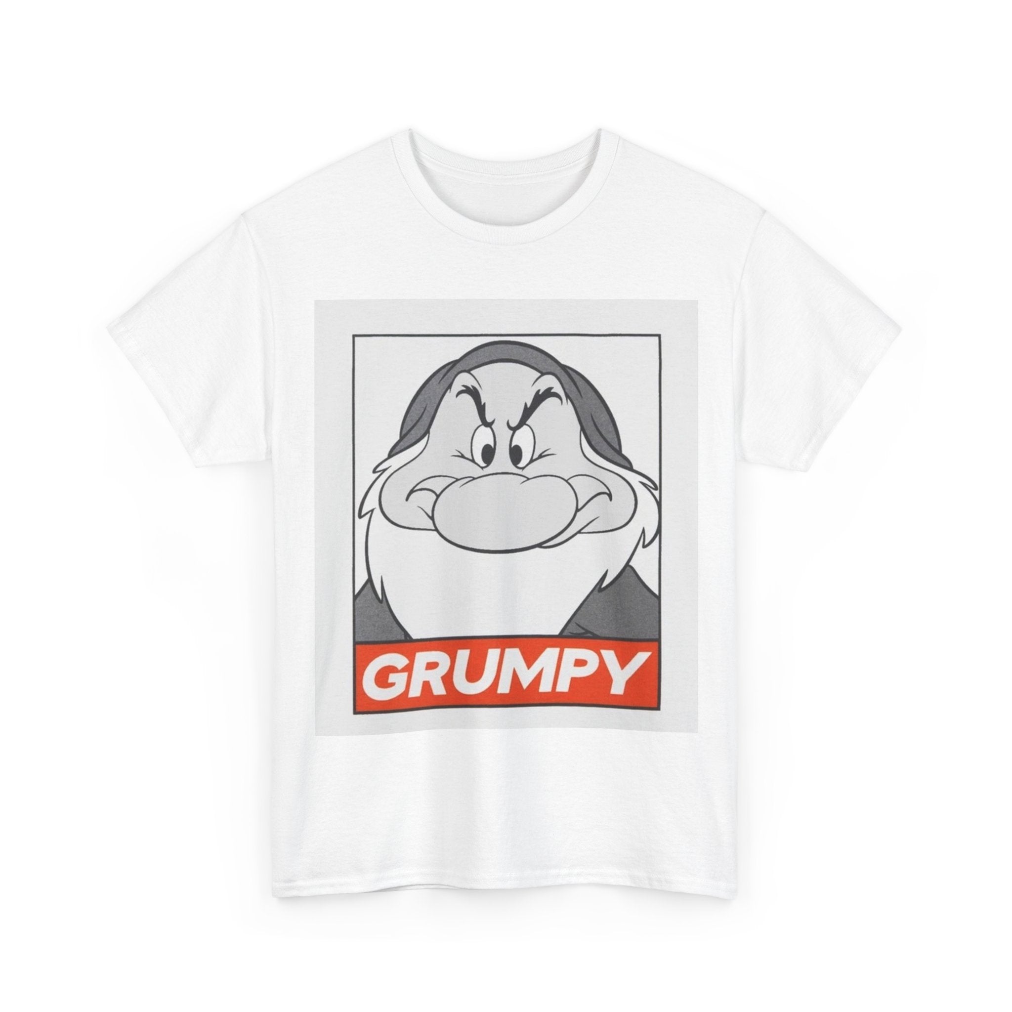 Grumpy Dwarf Graphic Tee — Vintage Cartoon Face "GRUMPY" Shirt