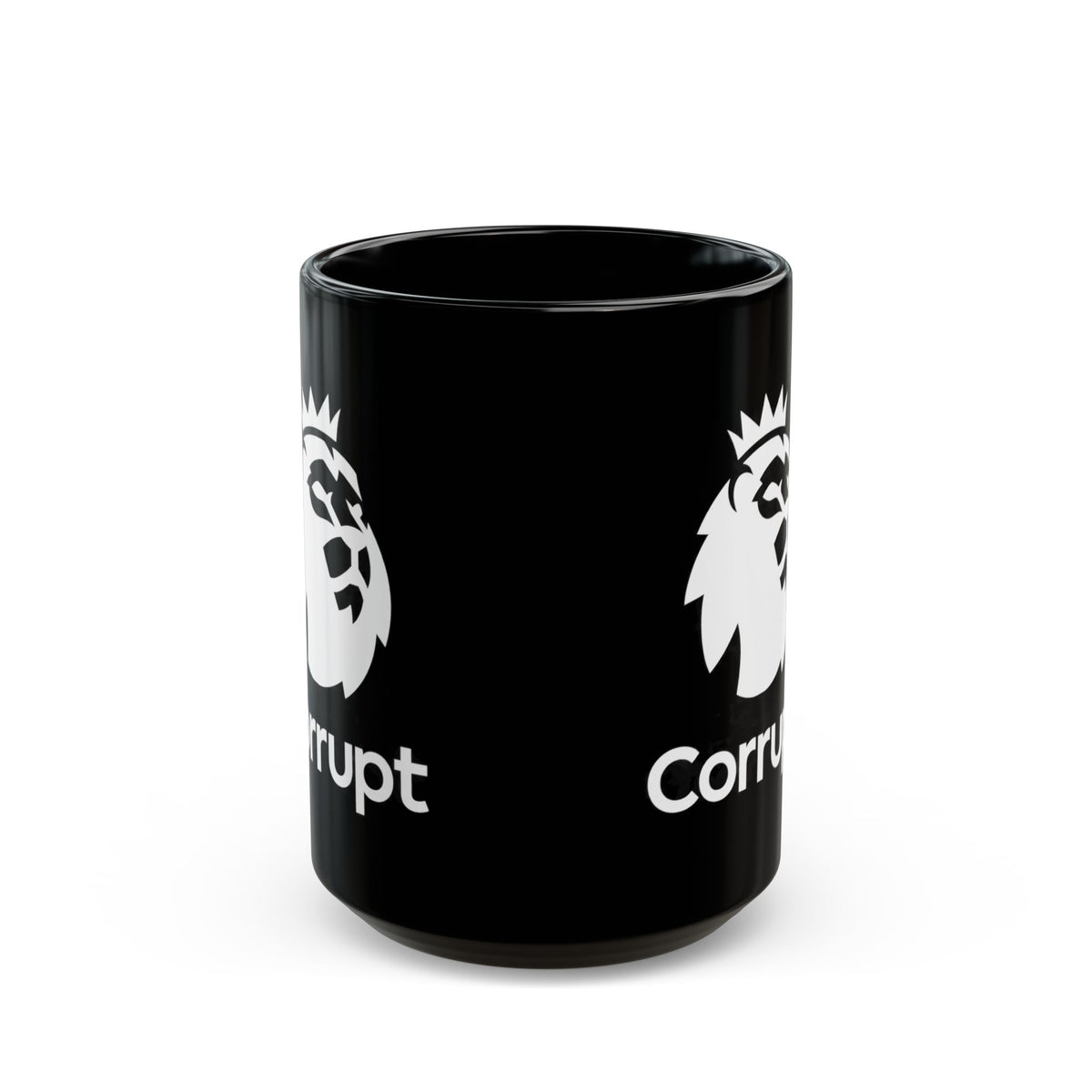 Premier League Corrupt Lion Logo Black Mug — 11oz/15oz Coffee Cup
