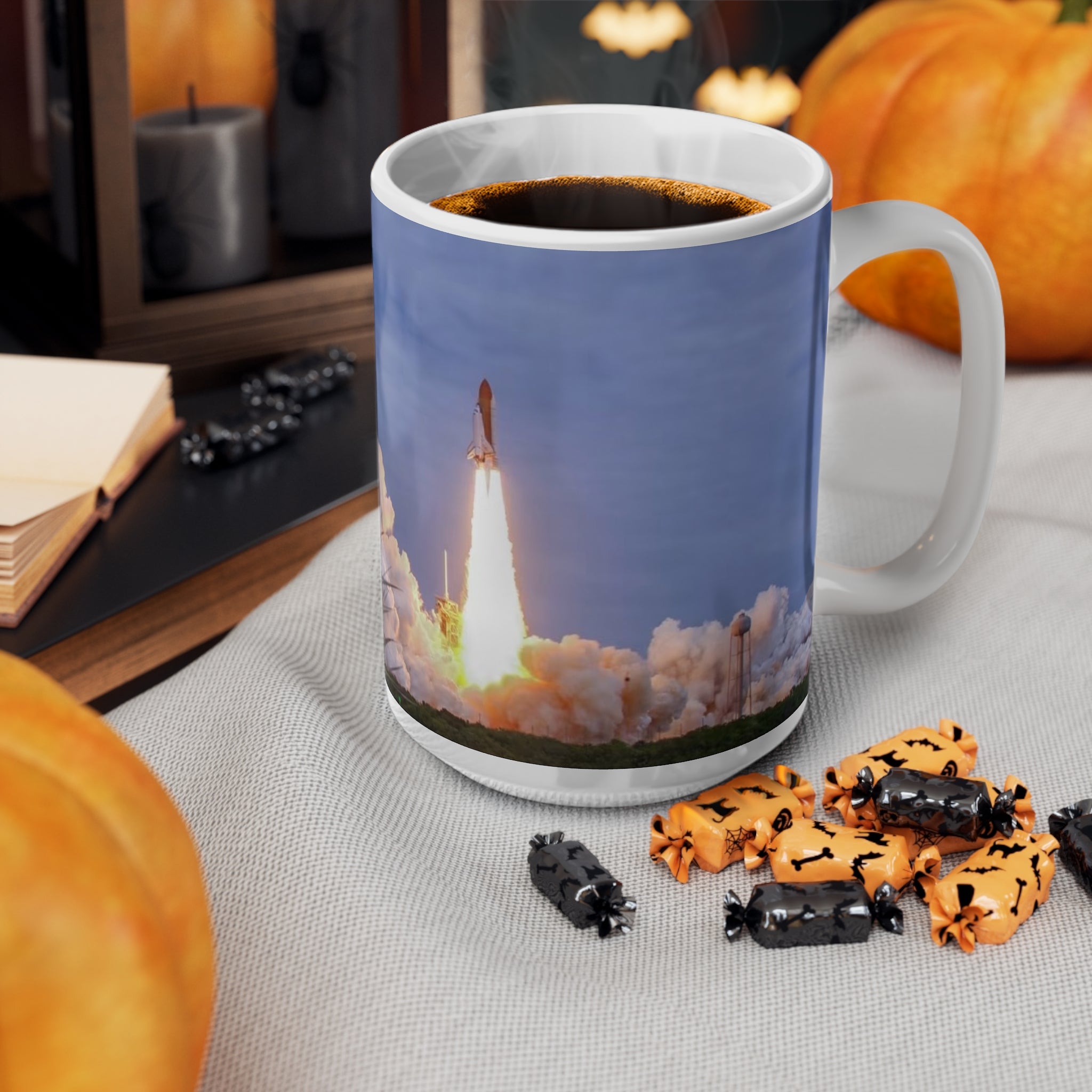 Space Shuttle Rocket Launch Ceramic Mug — Space Shuttle Coffee Cup (11oz & 15oz)