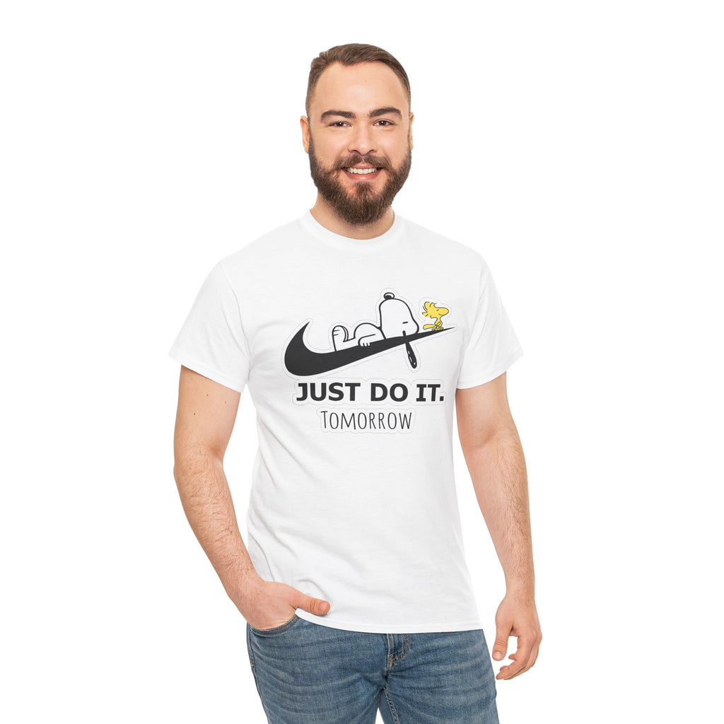Snoopy "Just Do It Tomorrow" Graphic Cotton T-Shirt