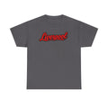 Liverpool Script T-Shirt — Retro Red Script Football Fan Tee