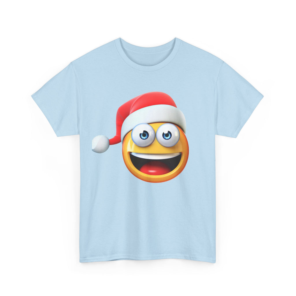 Christmas Emoji T-Shirt — Santa Hat Smiley Holiday Tee
