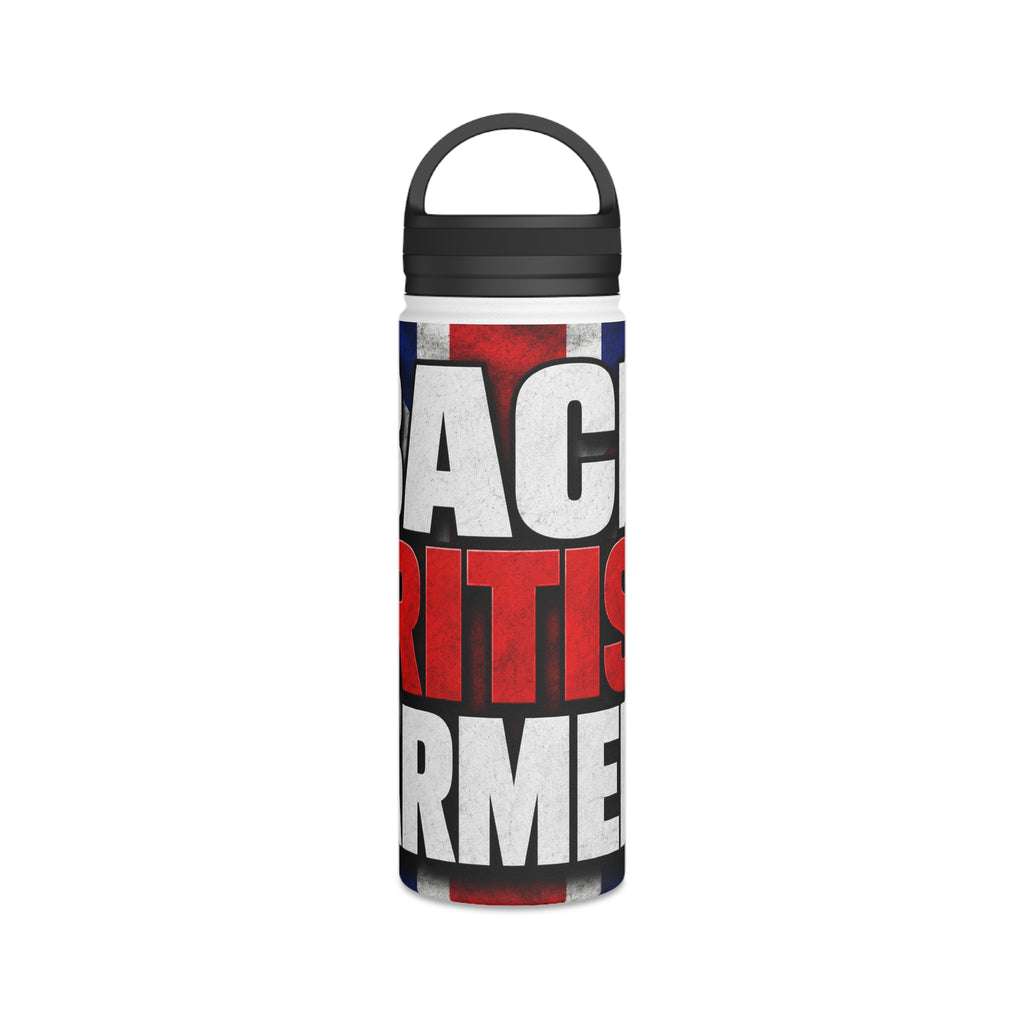 Back British Farmers Stainless Steel Water Bottle — Union Jack Patriotic Insulated Bottle