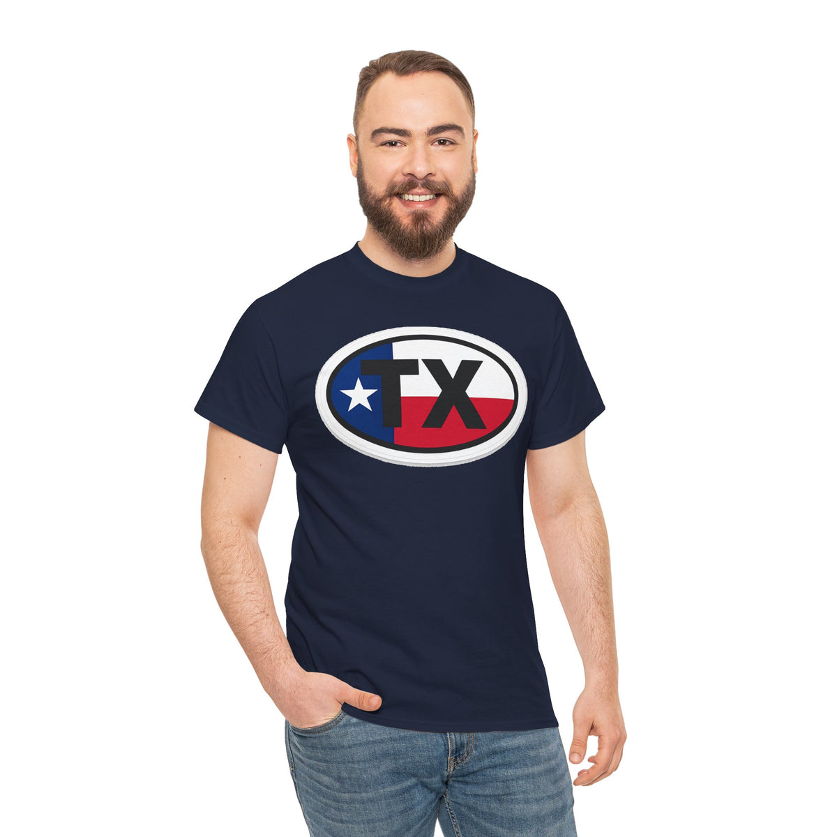 Texas Flag TX Oval T-Shirt — Patriotic Lone Star Tee