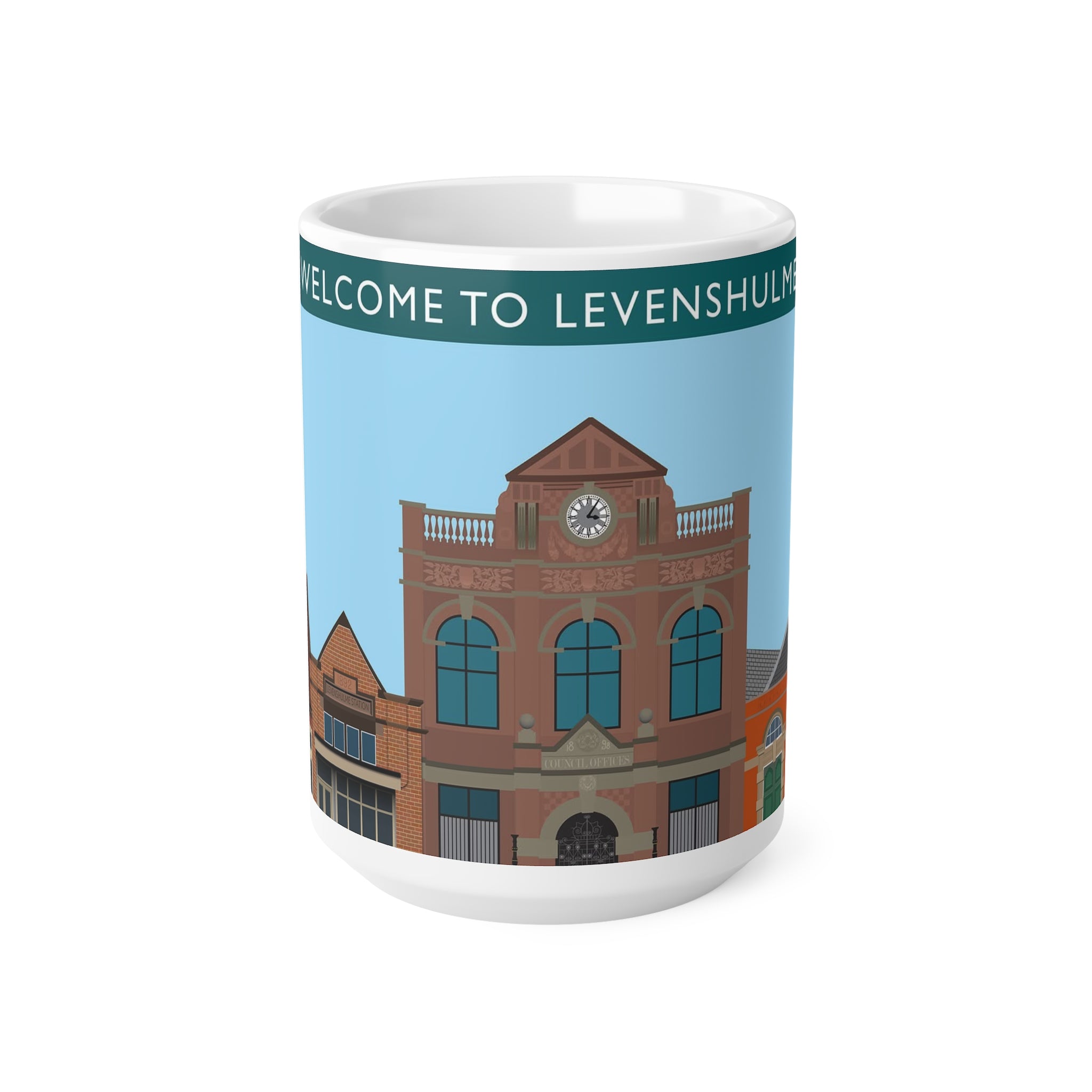 Welcome to Levenshulme Ceramic Coffee Mug – 11oz & 15oz Townscape Souvenir