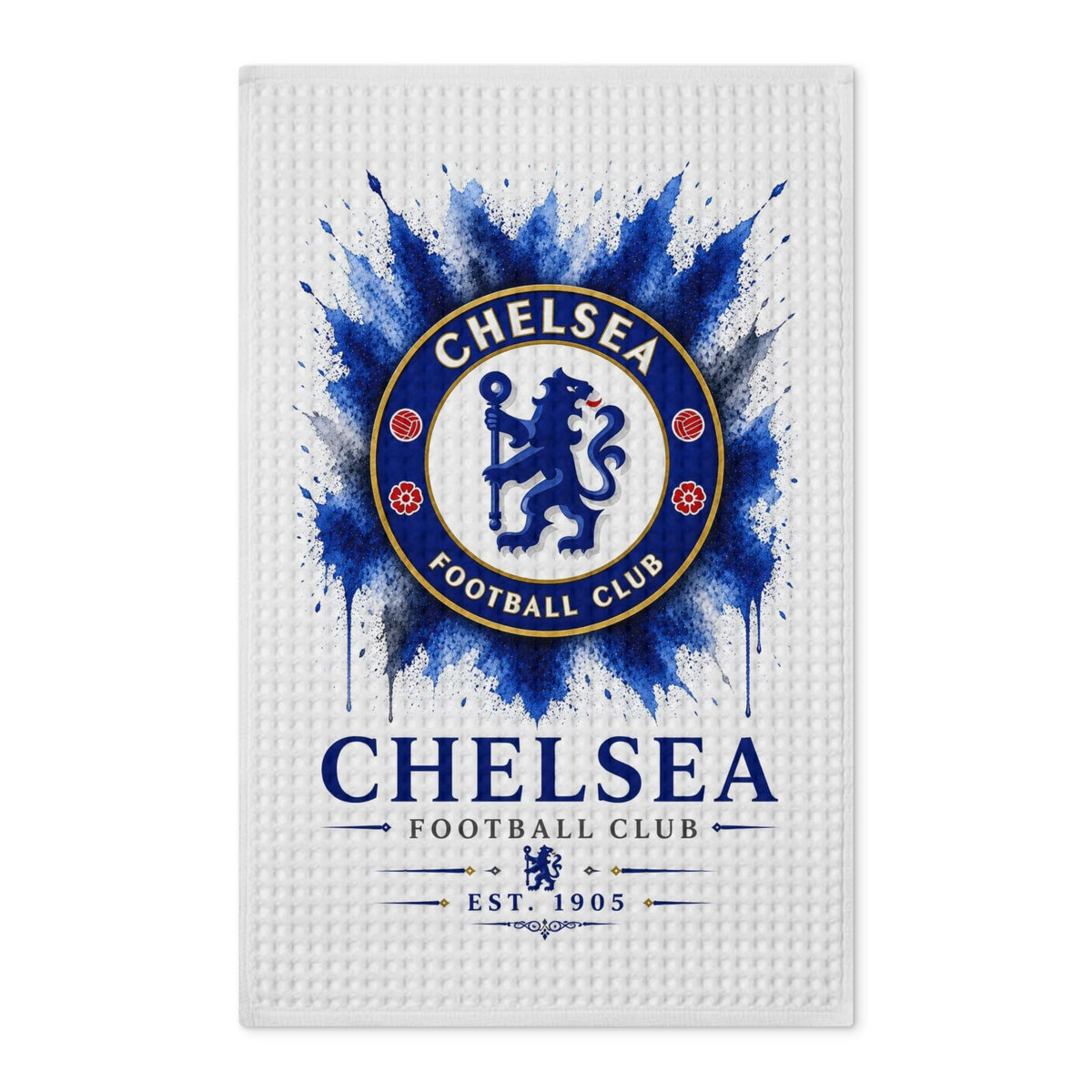 Chelsea FC Waffle Tea Towel — Double-Sided Football Club Kitchen Towel