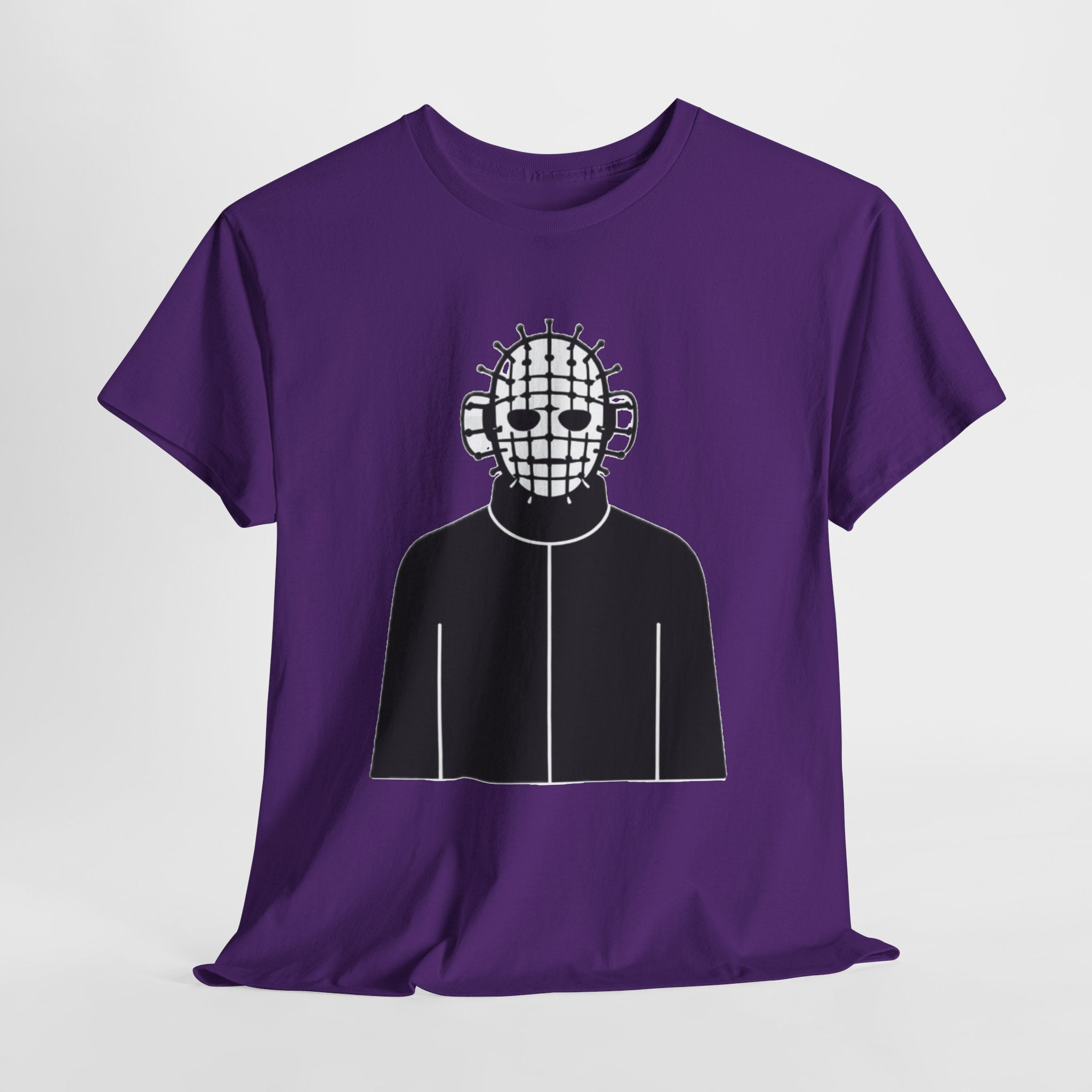 Horror Mask Graphic Tee — Pinhead-Inspired Skull Design
