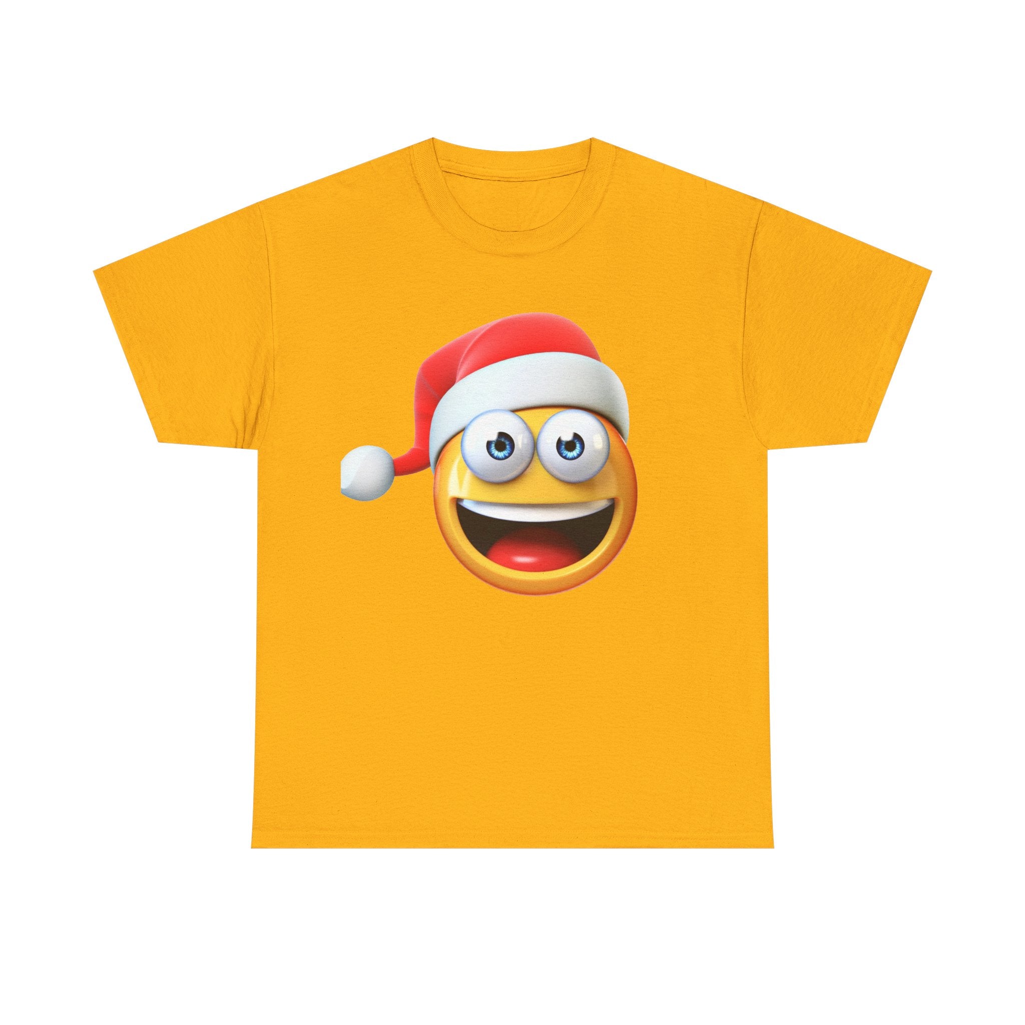 Christmas Emoji T-Shirt — Santa Hat Smiley Holiday Tee