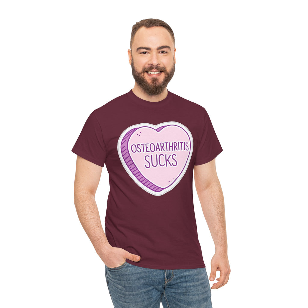 Osteoarthritis Sucks T-Shirt — Pink Heart Awareness Tee
