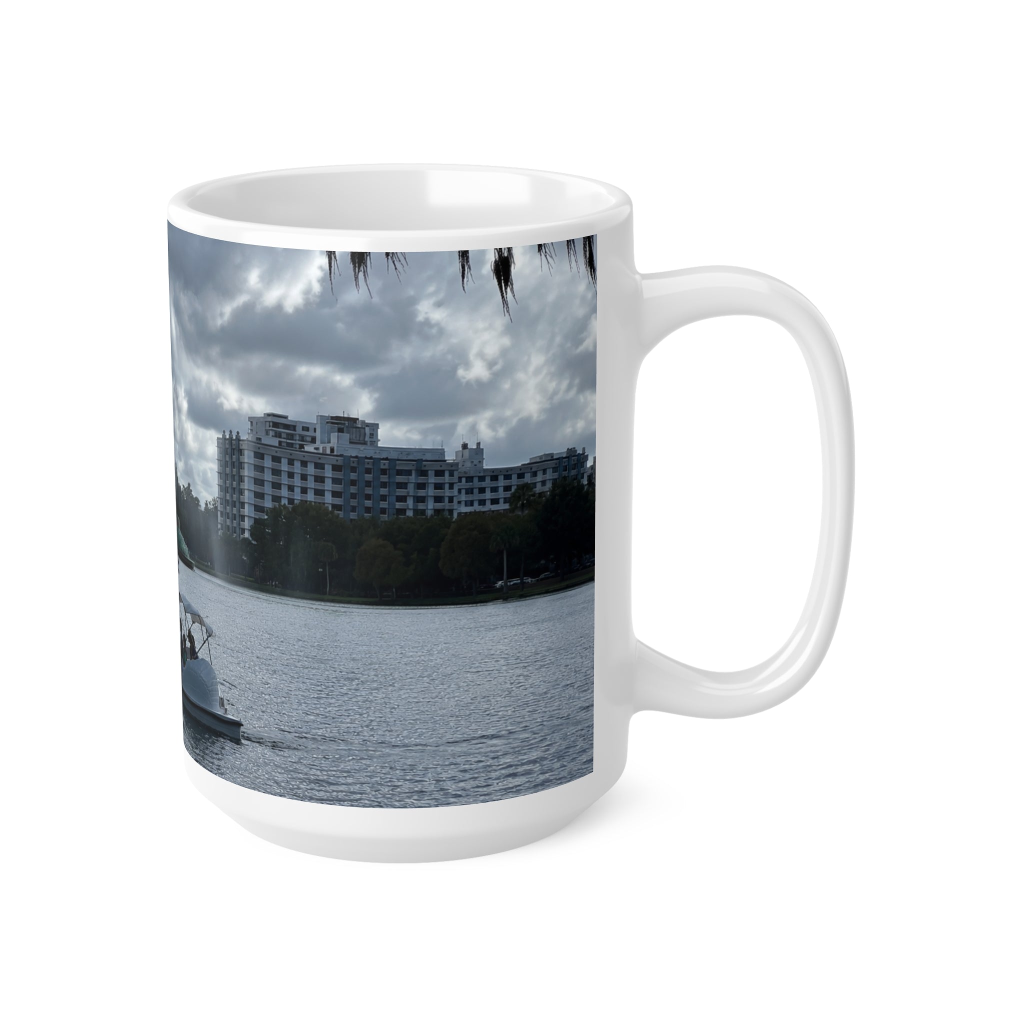 Lake Eola Orlando Swan Paddle Boat Lake Ceramic Coffee Mug — 11oz & 15oz Scenic Photo Mug