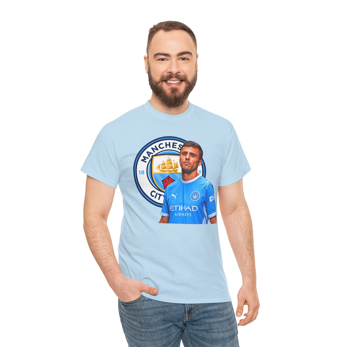 Rodri Manchester City Legend Football Tee — Player Portrait Soccer Shirt