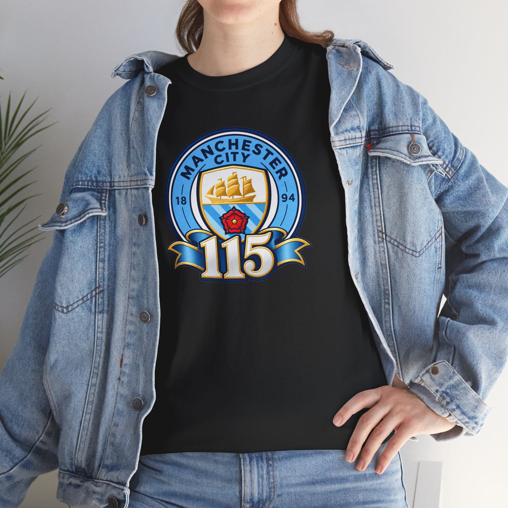 Manchester City 115th Crest Inspired Cotton T-Shirt