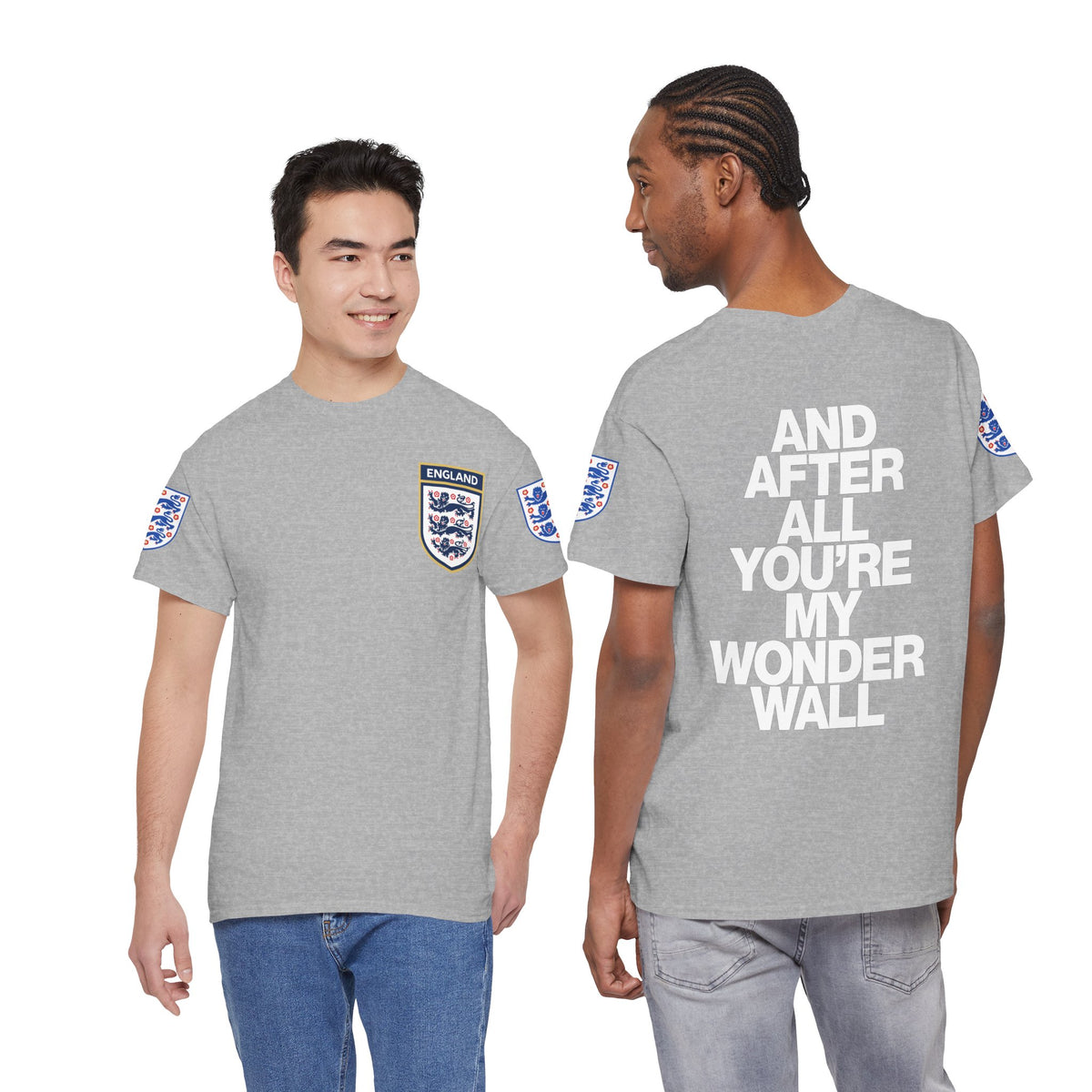 England Football Tee — "And After All You're My Wonderwall" Lyrics Tee