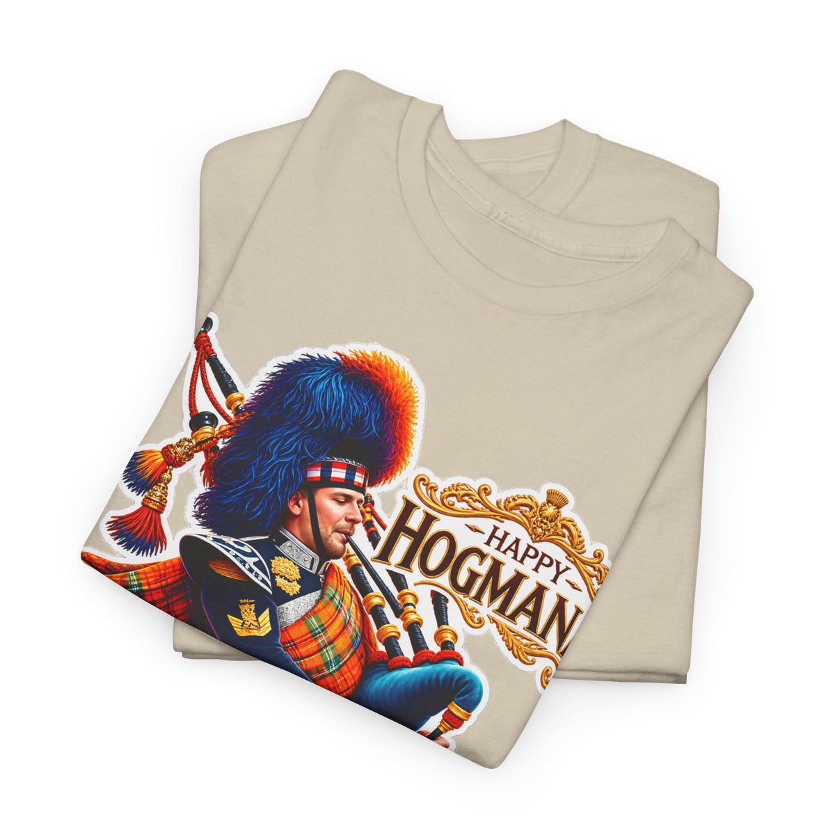Hogmanay Bagpiper T‑Shirt — Happy Hogmanay Scottish New Year Tee