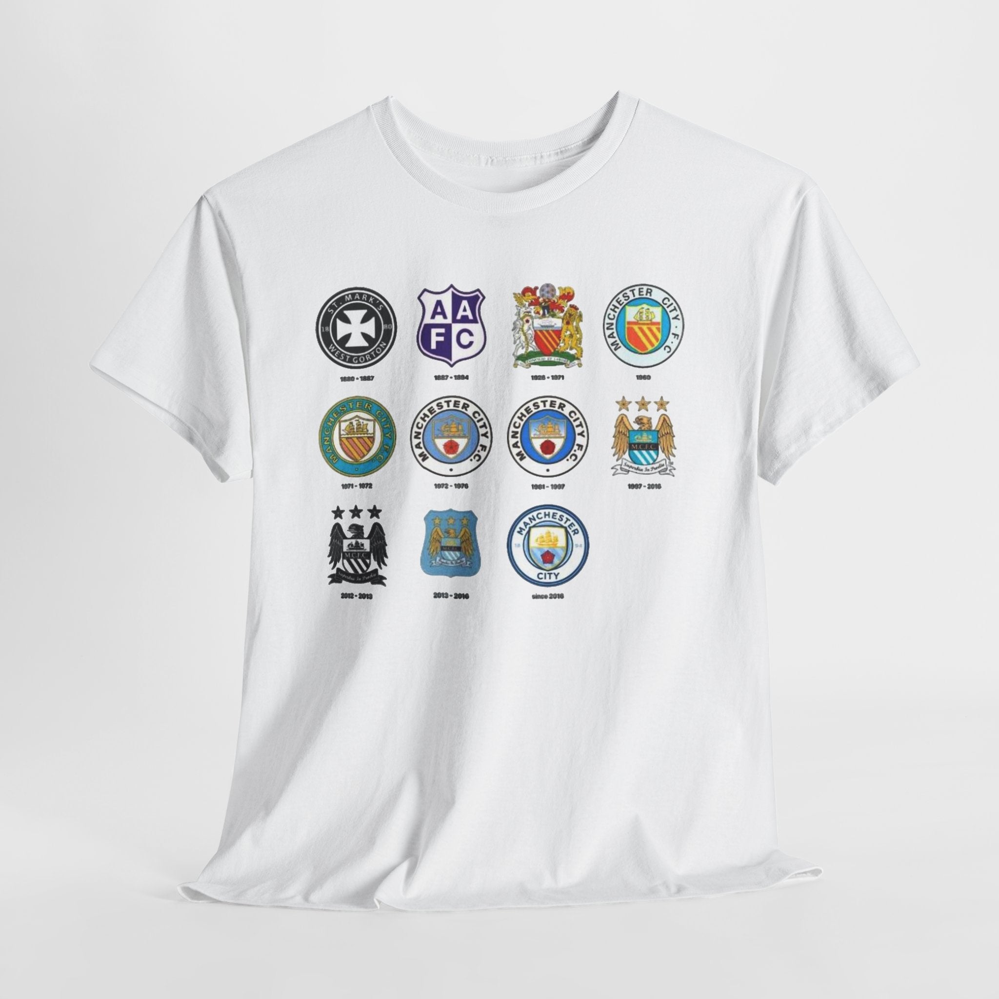 Manchester City Football Club Crest Inspired Tee — Classic Soccer Logos Graphic T‑Shirt