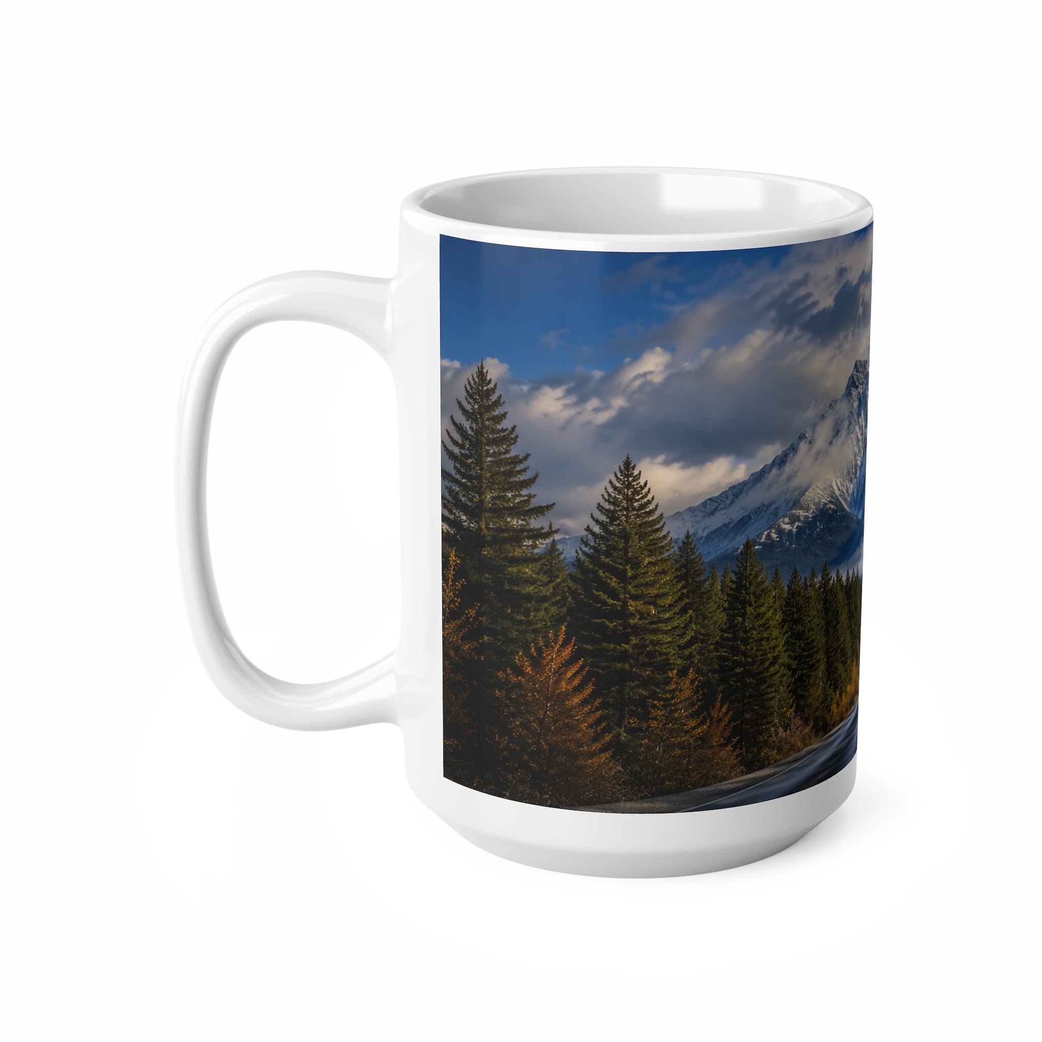 Scenic US Mountain Road Ceramic Coffee Mug — 11oz & 15oz