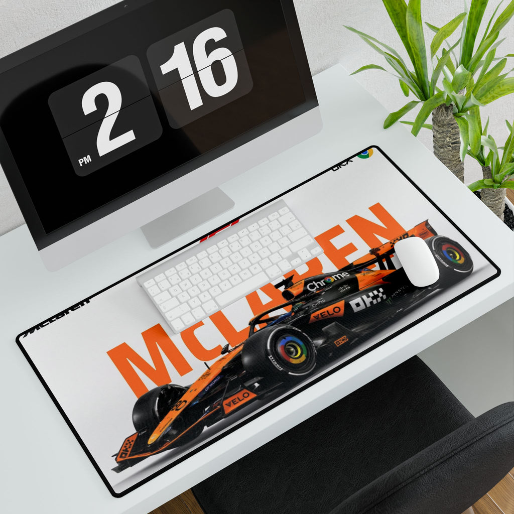 McLaren Racing Formula 1 Desk Mat — Orange F1 Car Gaming Mouse Pad