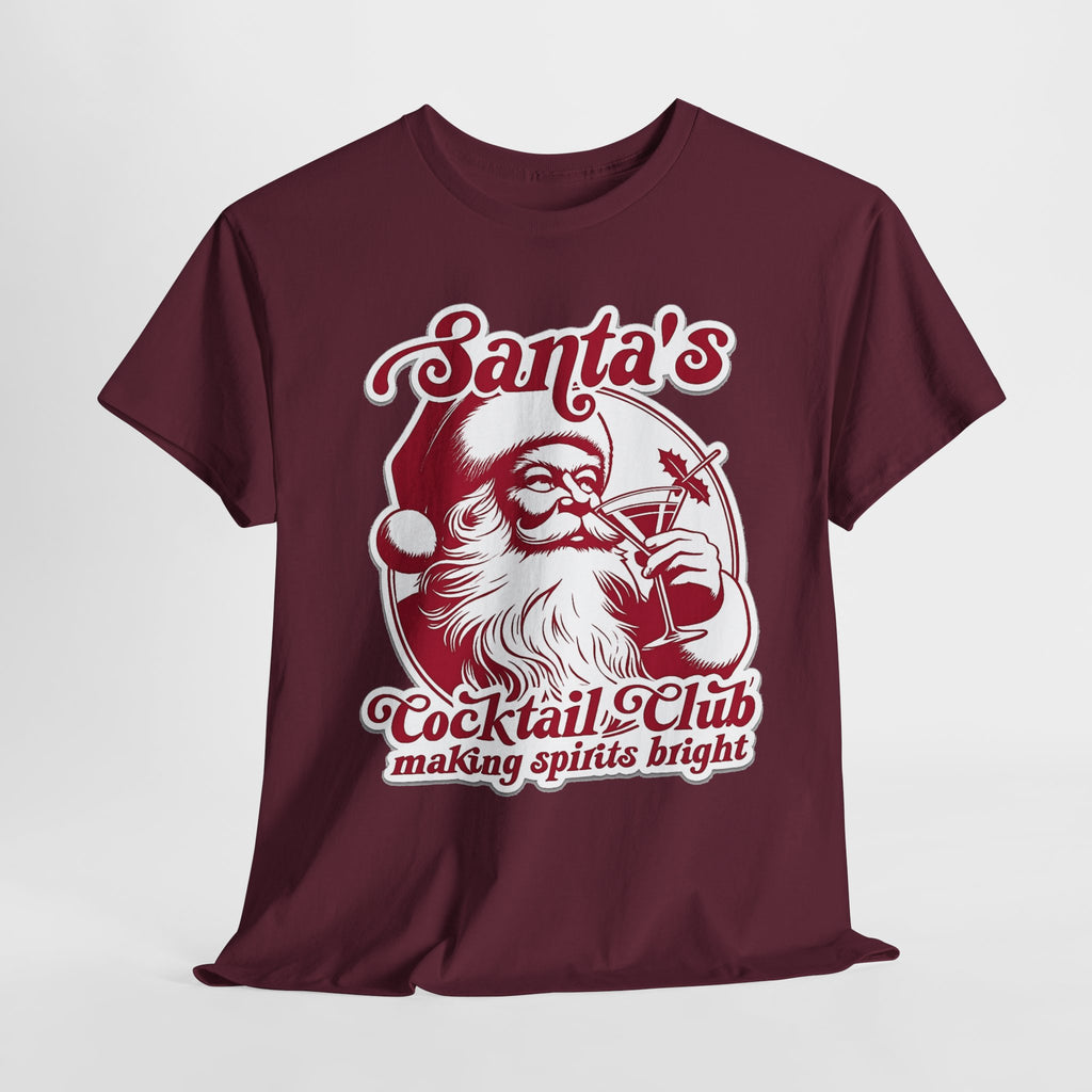 Santa’s Cocktail Club Tee — "Making Spirits Bright" Christmas Shirt