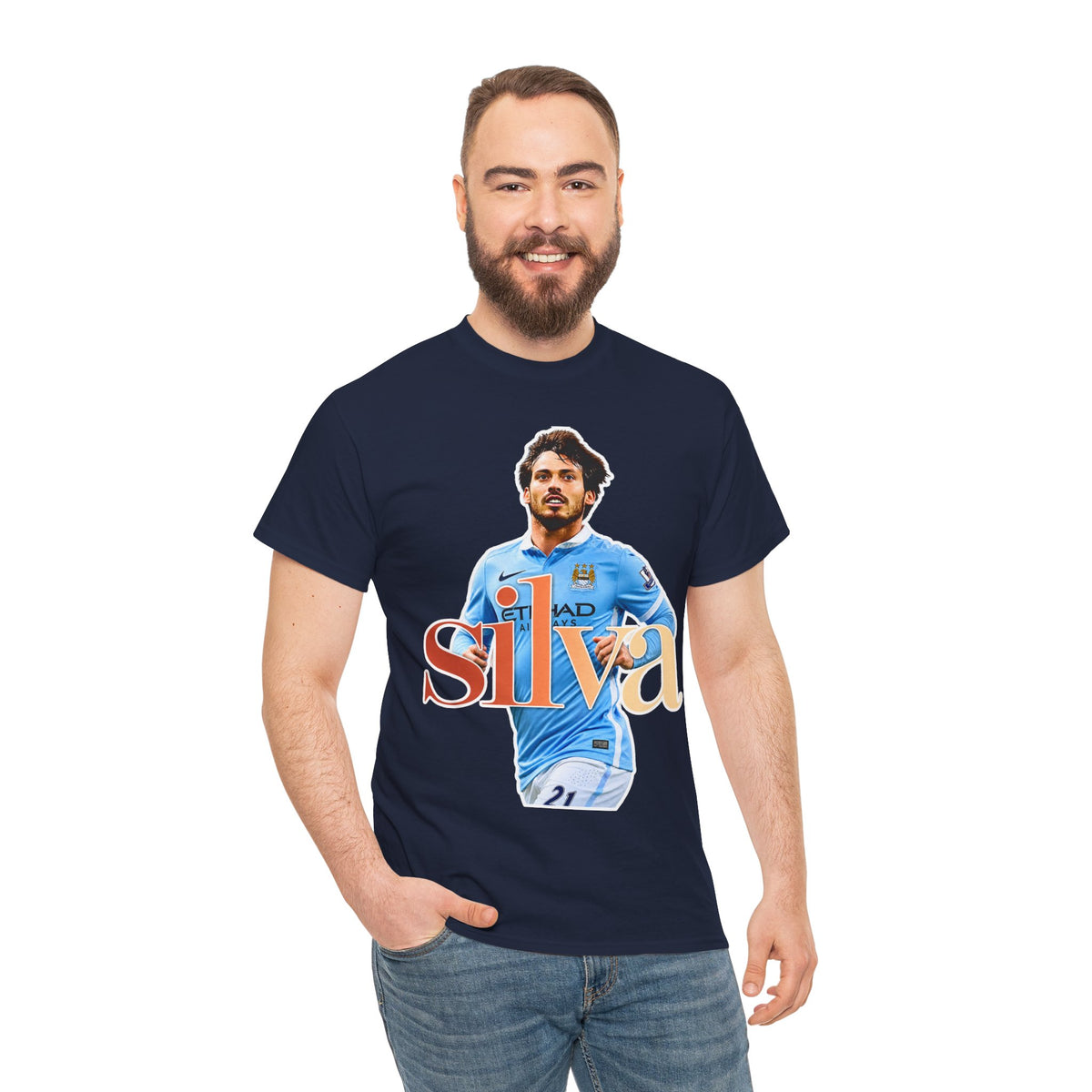 David Silva Manchester City Soccer Player Graphic Tee — Retro Football Fan Shirt