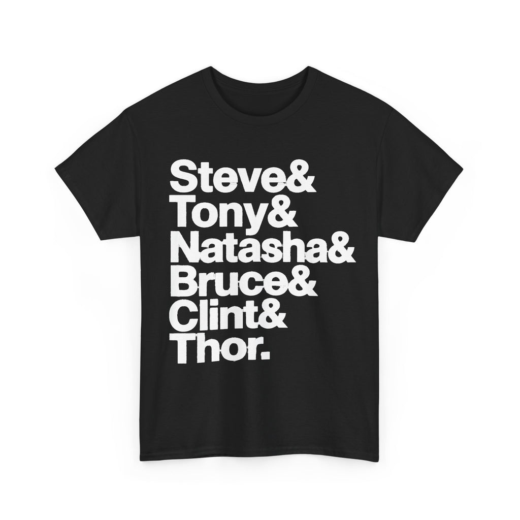 Avenger Names T-Shirt — Steve & Tony & Natasha & Bruce & Clint & Thor Tee