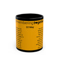 Manchester Arena Memorial Names Black Mug — "Remembering Together 22 May" Tribute Coffee Cup (11oz/15oz)