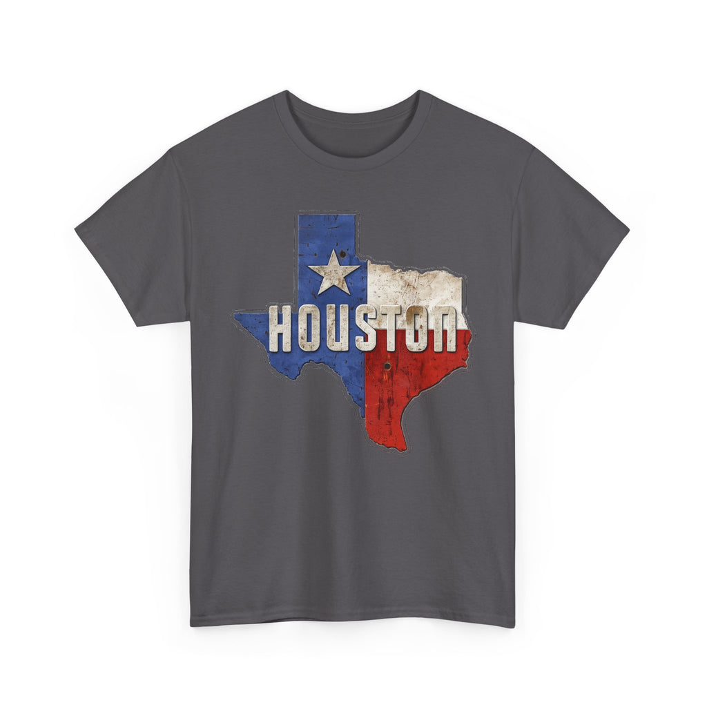 Houston Texas Flag Graphic Tee — Vintage State Outline T-Shirt
