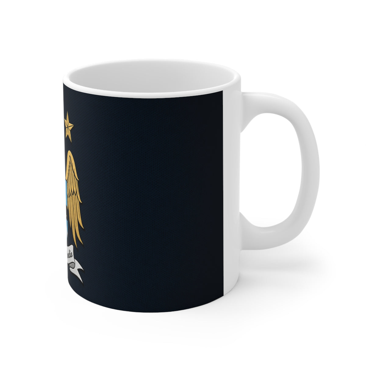 Manchester City Retro Crest Mug — MCFC Shield Ceramic Coffee Cup (11oz & 15oz)