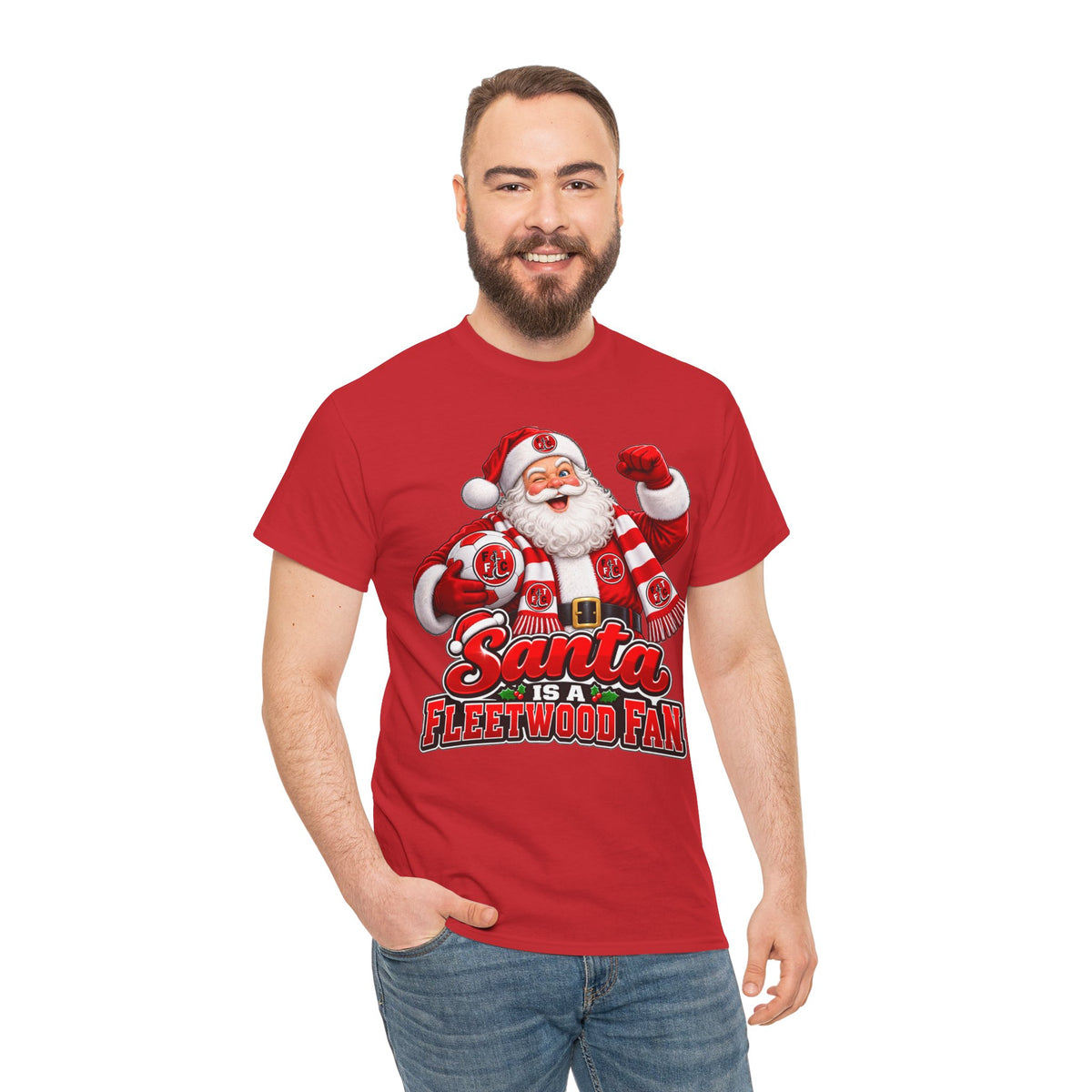 Santa Is a Fleetwood Fan Cotton T-Shirt