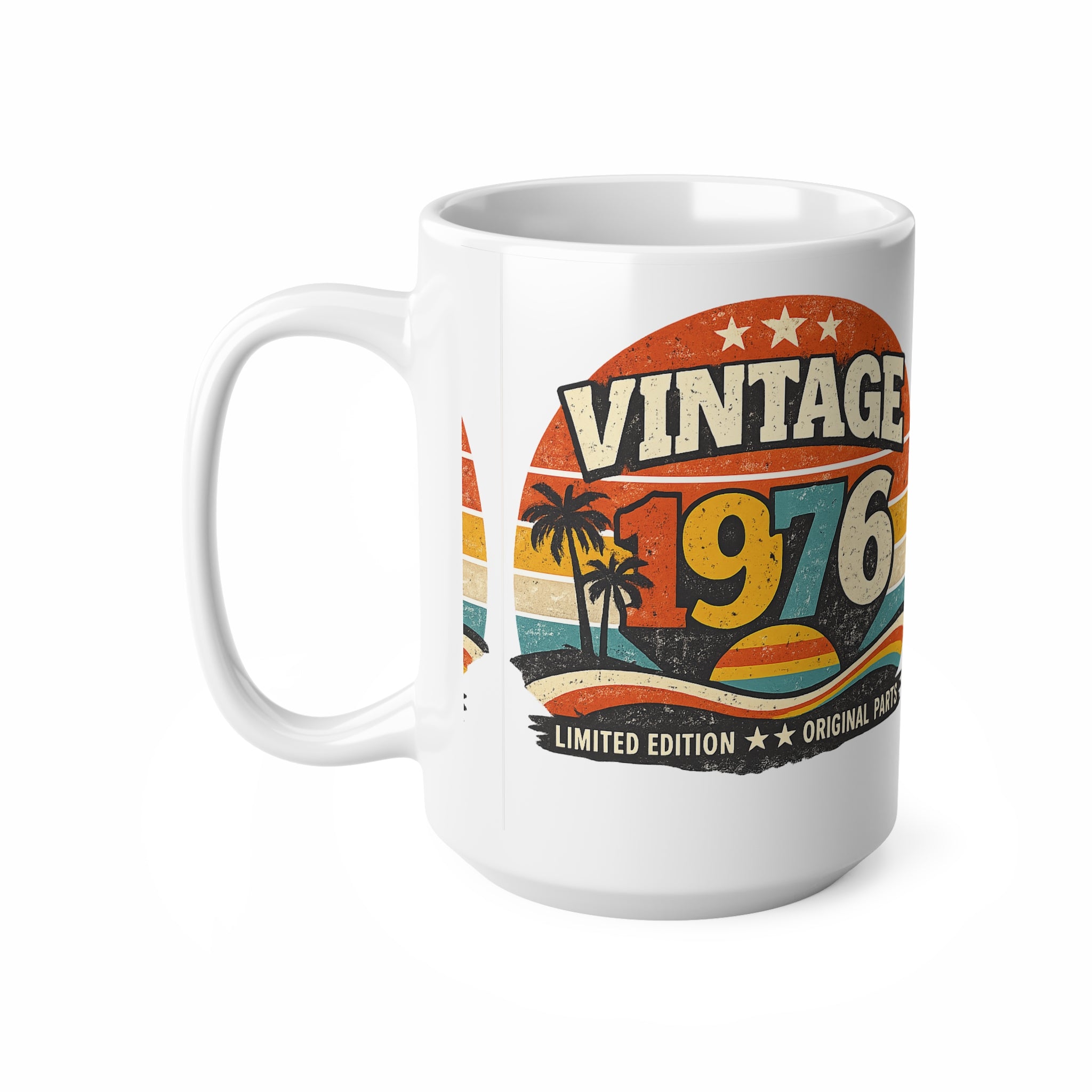 Vintage 1976 Coffee Mug — Retro Sunset Palm 11oz/15oz
