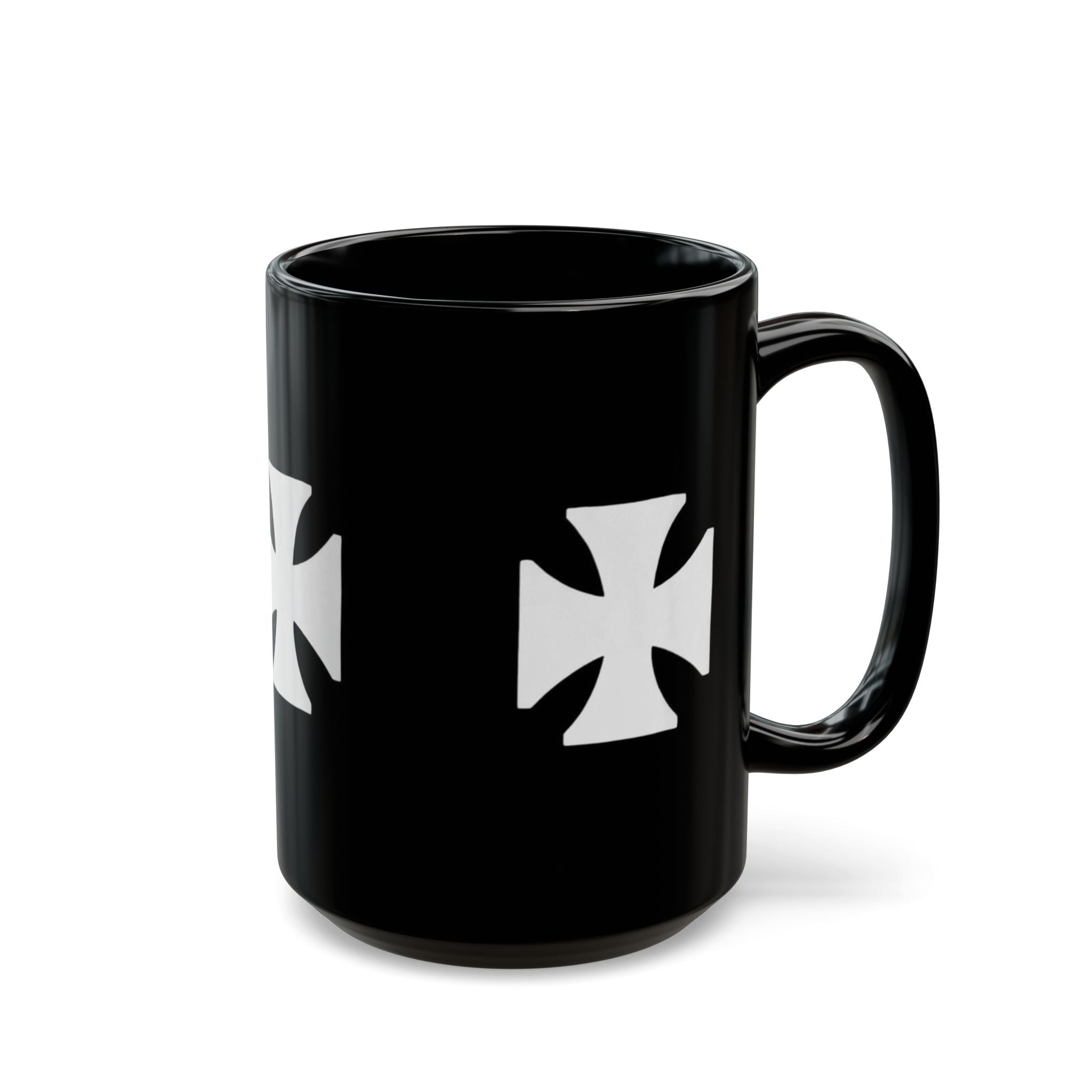Manchester City ST Mark's Black Ceramic Mug with White Maltese Cross – Gothic Coffee Cup (11oz, 15oz)