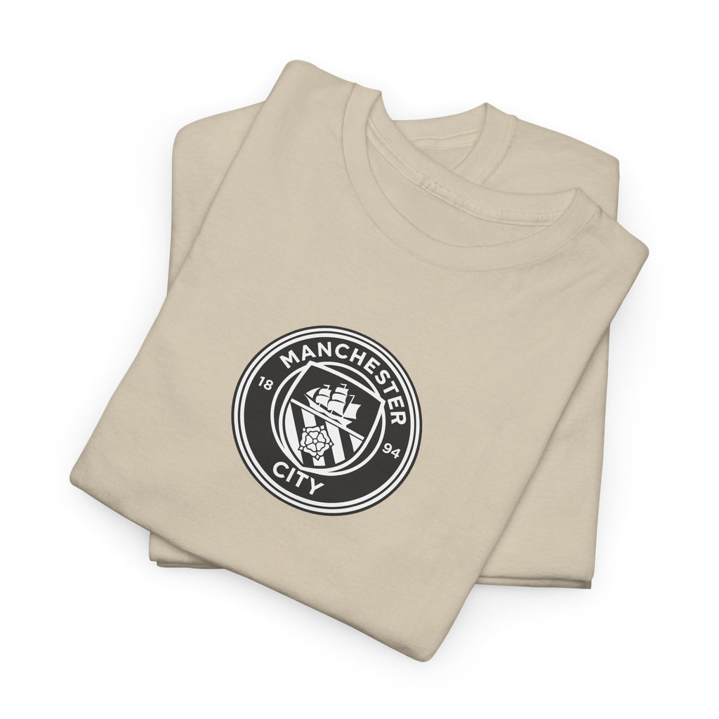 Man City Unofficial T-Shirt — Vintage Crest Logo Tee (Small Chest Emblem)