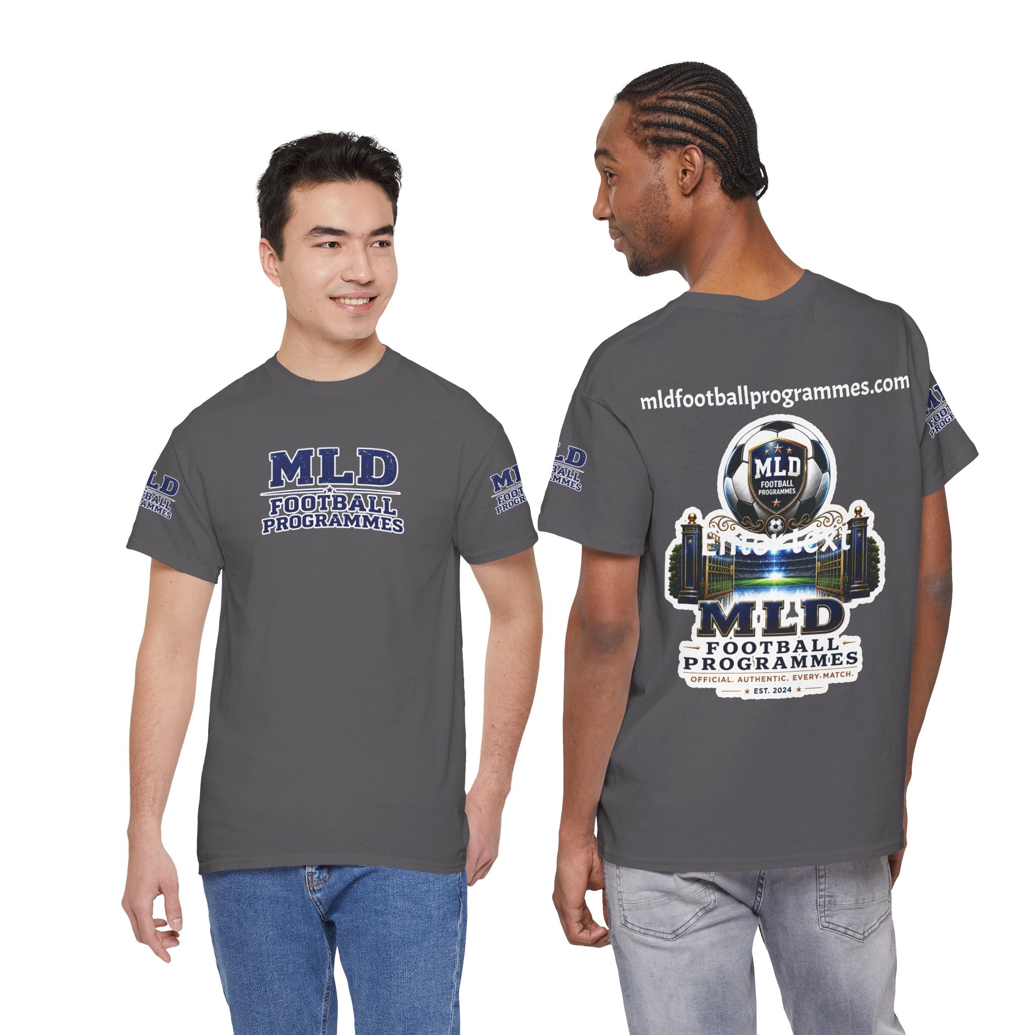 MLD Football Programmes Tee — Vintage Sports Logo Cotton T‑Shirt