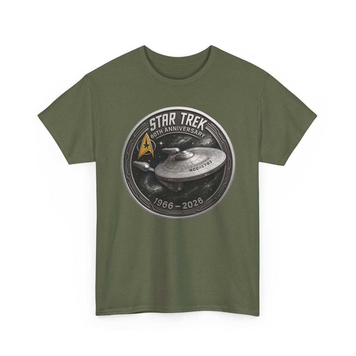 Star Trek 55th Anniversary Cotton T-Shirt – USS Enterprise 1966–2021 Graphic Shirt