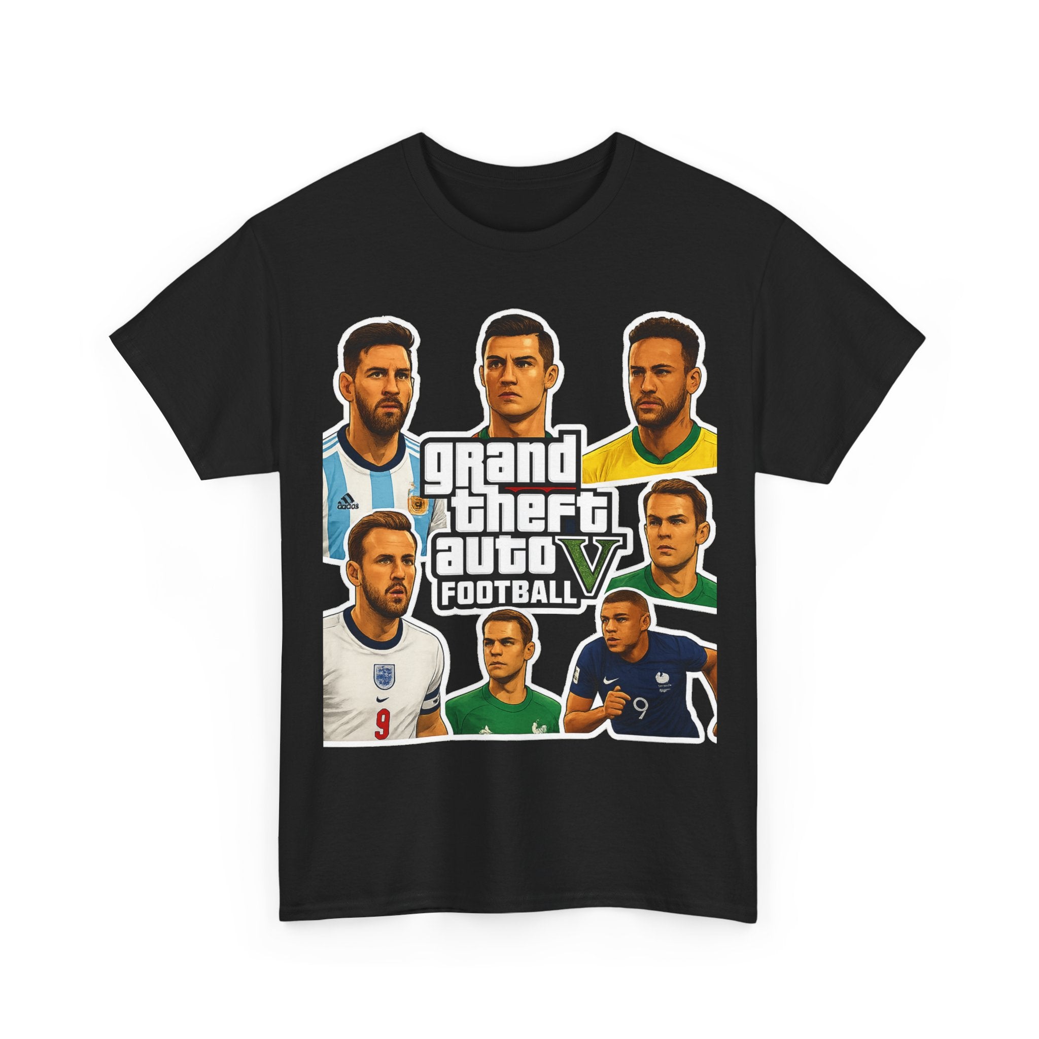 Graphic Tee — 'Grand Theft Auto V Football' Soccer Players Collage Shirt