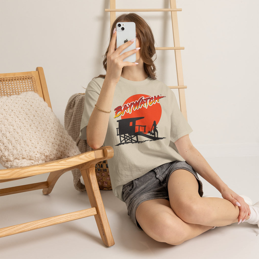 Baywatch Lifeguard Sunset Cotton T-Shirt