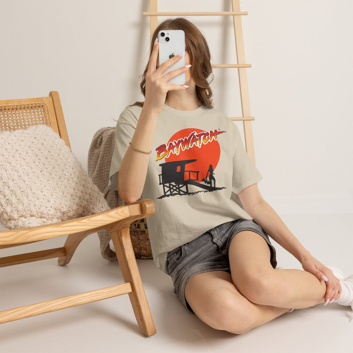 Baywatch Lifeguard Sunset Cotton T-Shirt