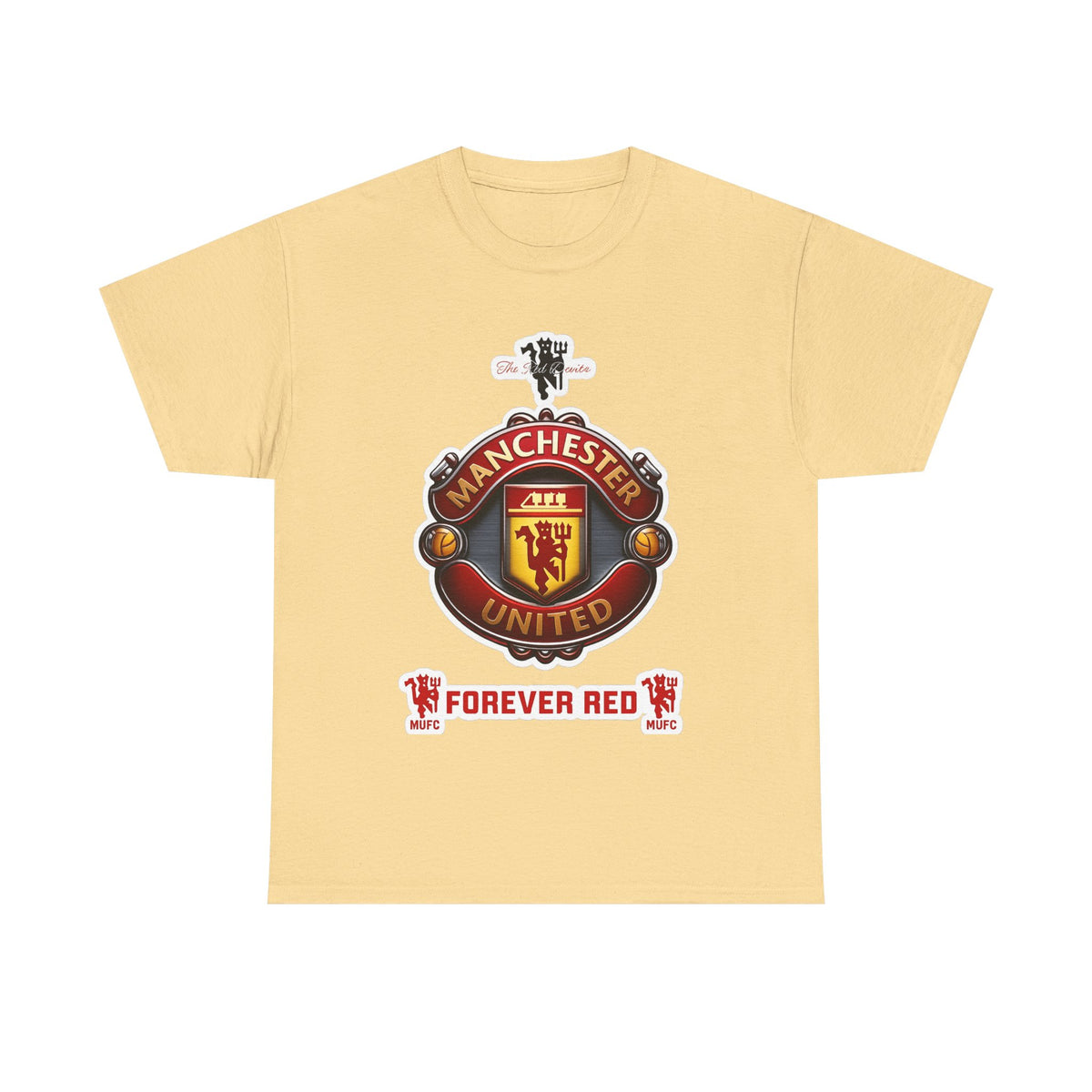 Manchester United Inspired Football Crest Tee — "Forever Red" Supporter Shirt