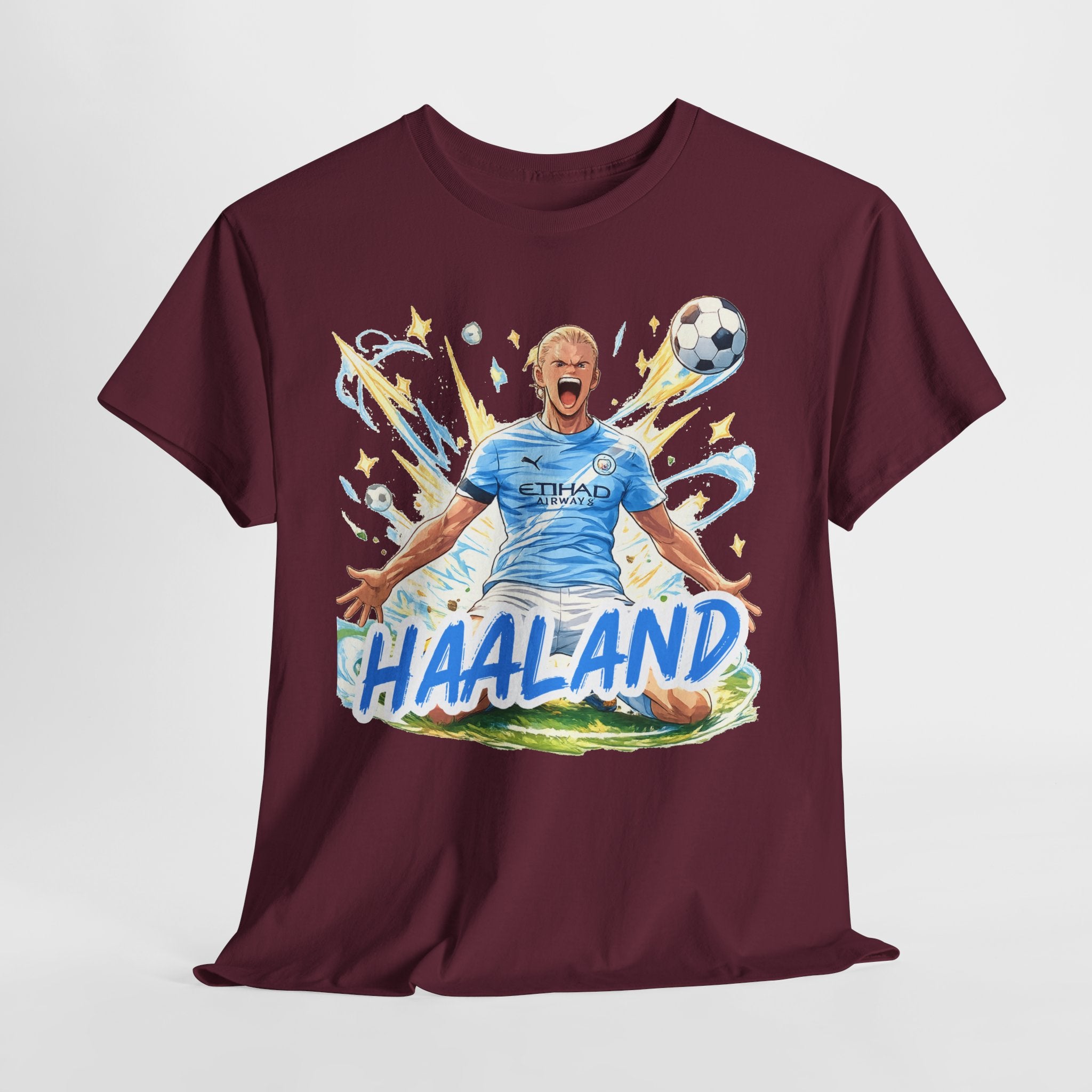 Erling Haaland Anime Fan Tee — Celebratory Football Player Graphic T-Shirt