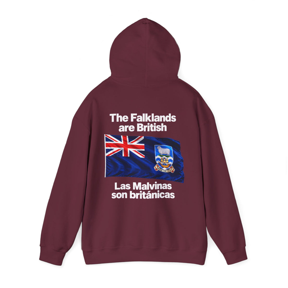 Falklands Are British Hoodie – Bilingual 'Las Malvinas son británicas' Flag Pullover
