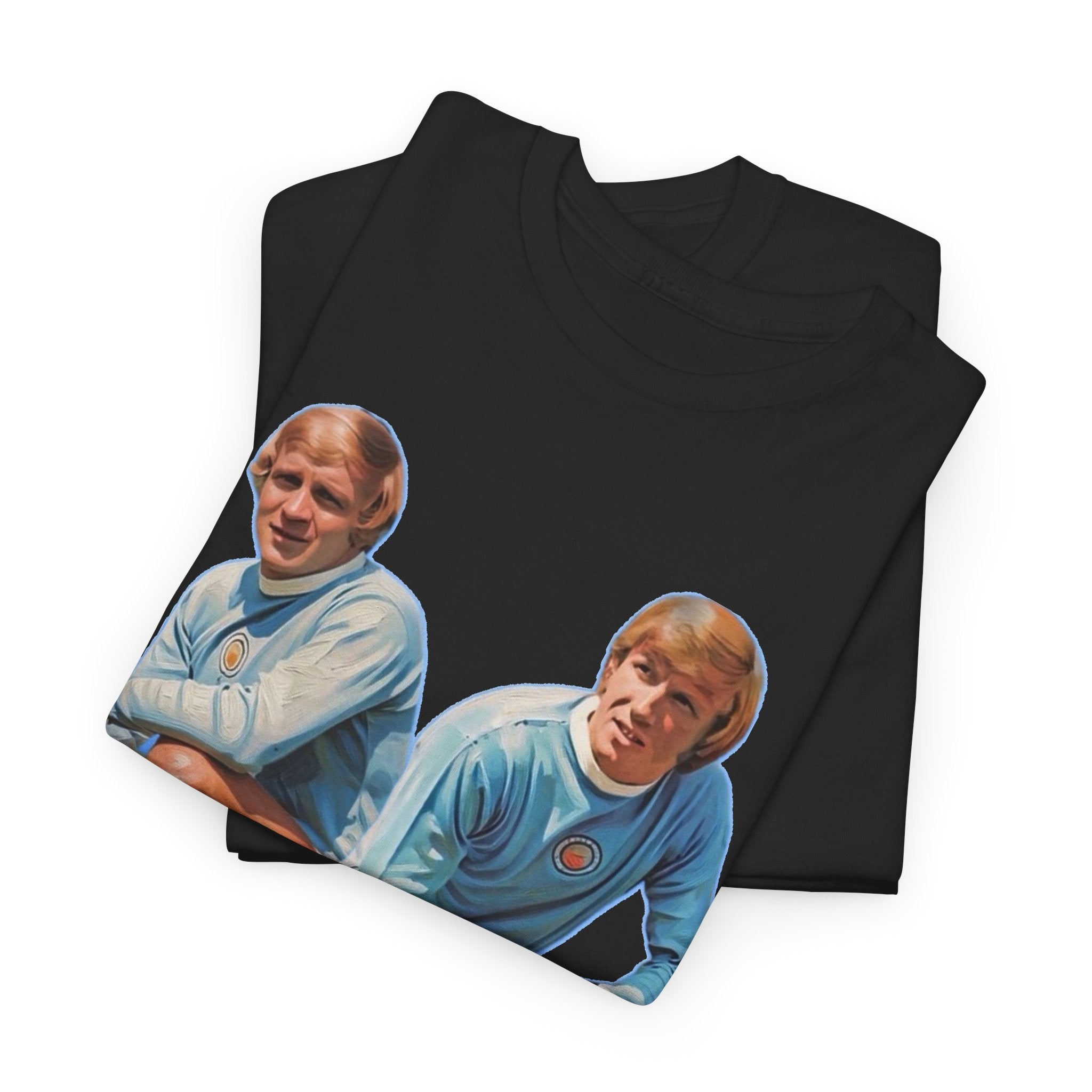 Franny Lee and Colin Bell Manchester City Retro Soccer Players T‑Shirt — Vintage Football Graphic Tee