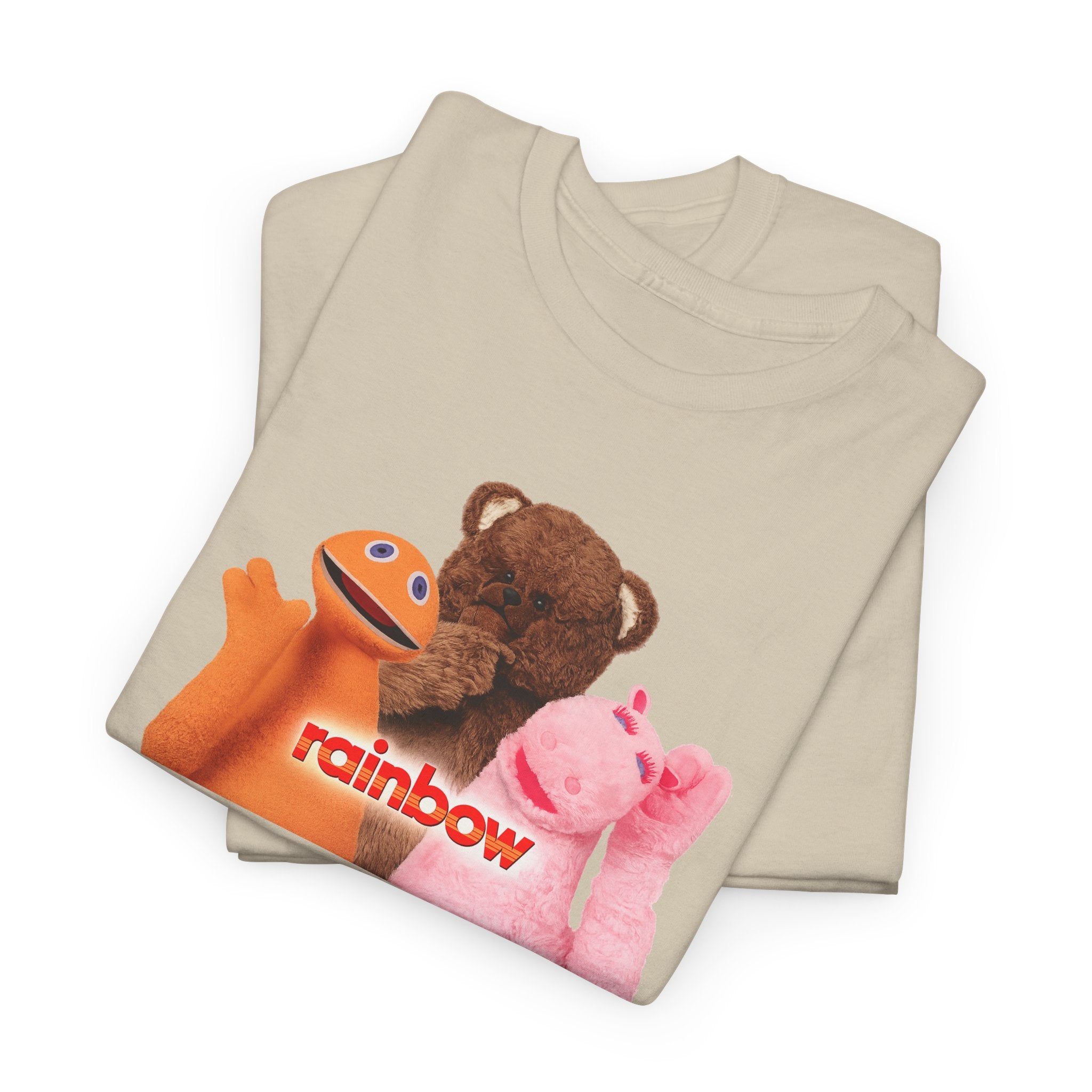 Rainbow Kids TV Zippy, George and Bungle Puppets T-Shirt — Cute Teddy & Hand Puppets Graphic Tee
