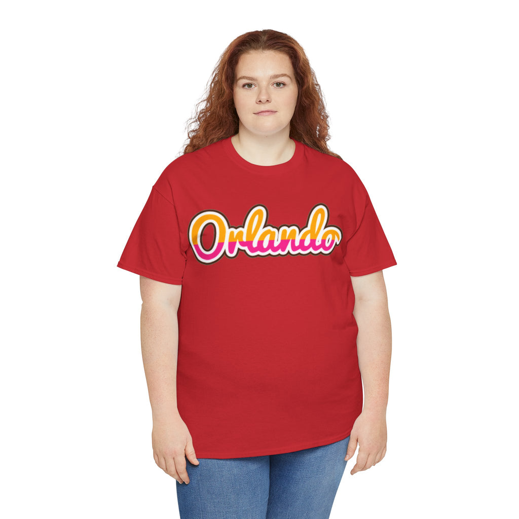 Orlando Retro Script Tee — Vintage Sunset City Souvenir Shirt