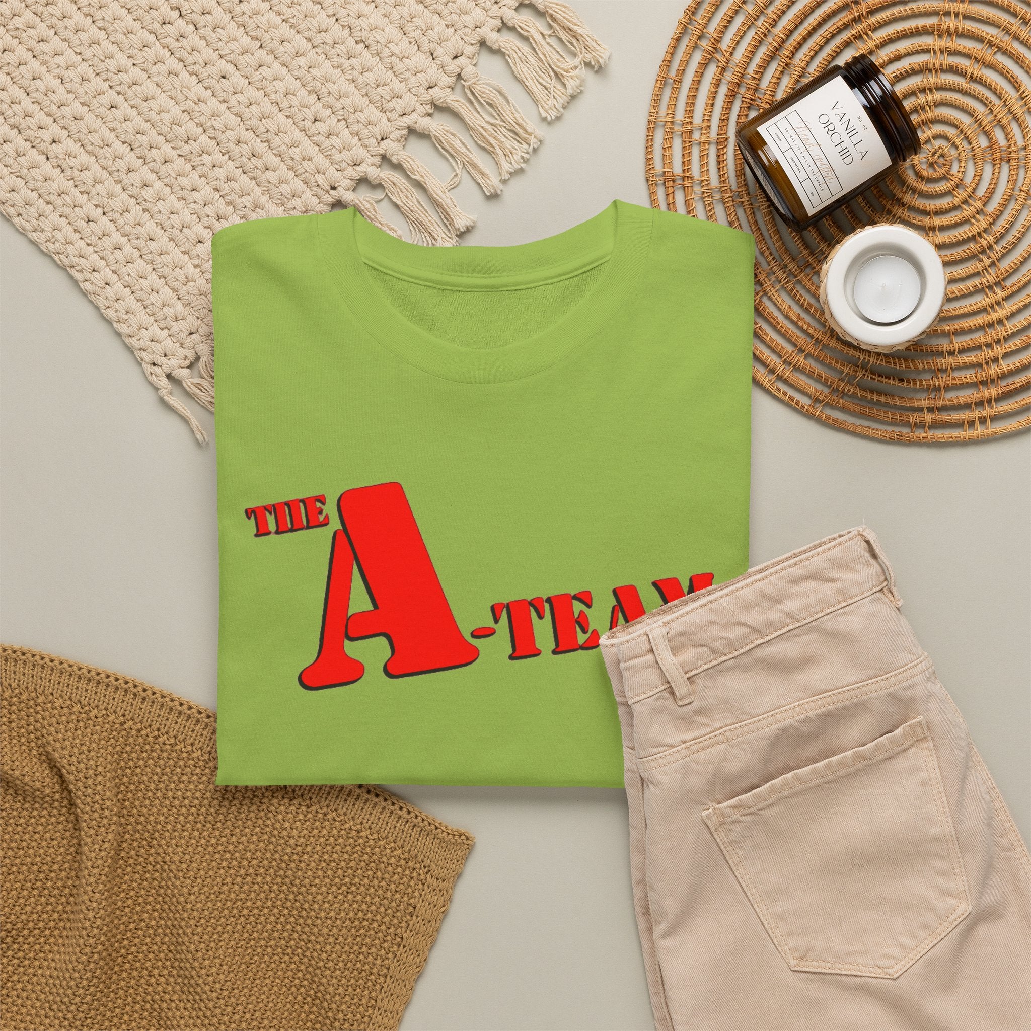 A-Team Graphic Tee — Retro Red Logo Vintage Crew T-Shirt