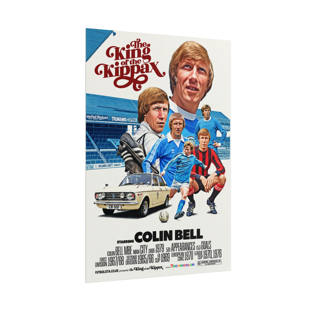 Colin Bell 'King of the Kippax' Football Poster – Rolled Vintage Soccer Print