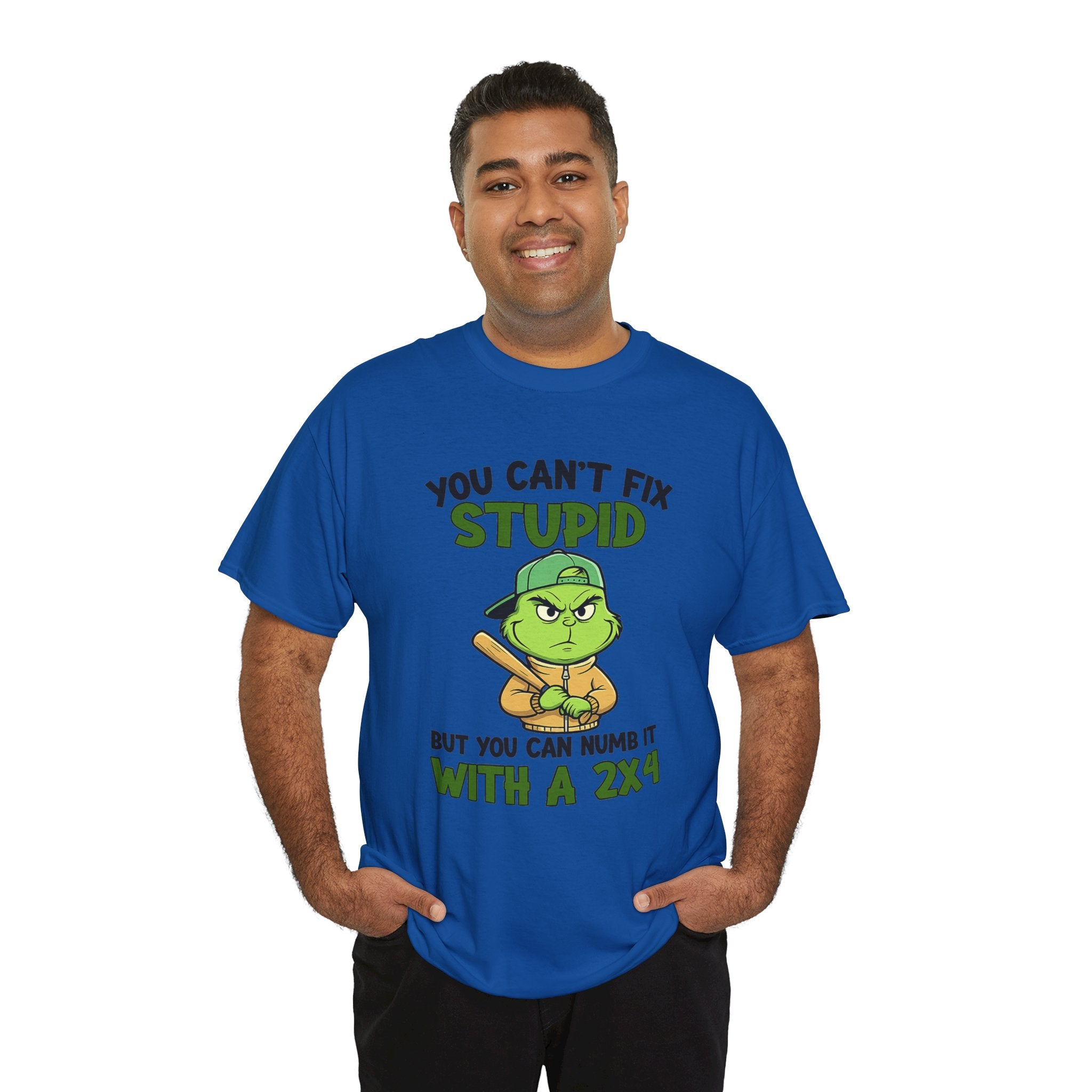 Funny Carpenter T‑Shirt — "You Can't Fix Stupid But You Can Numb It With a 2x4"