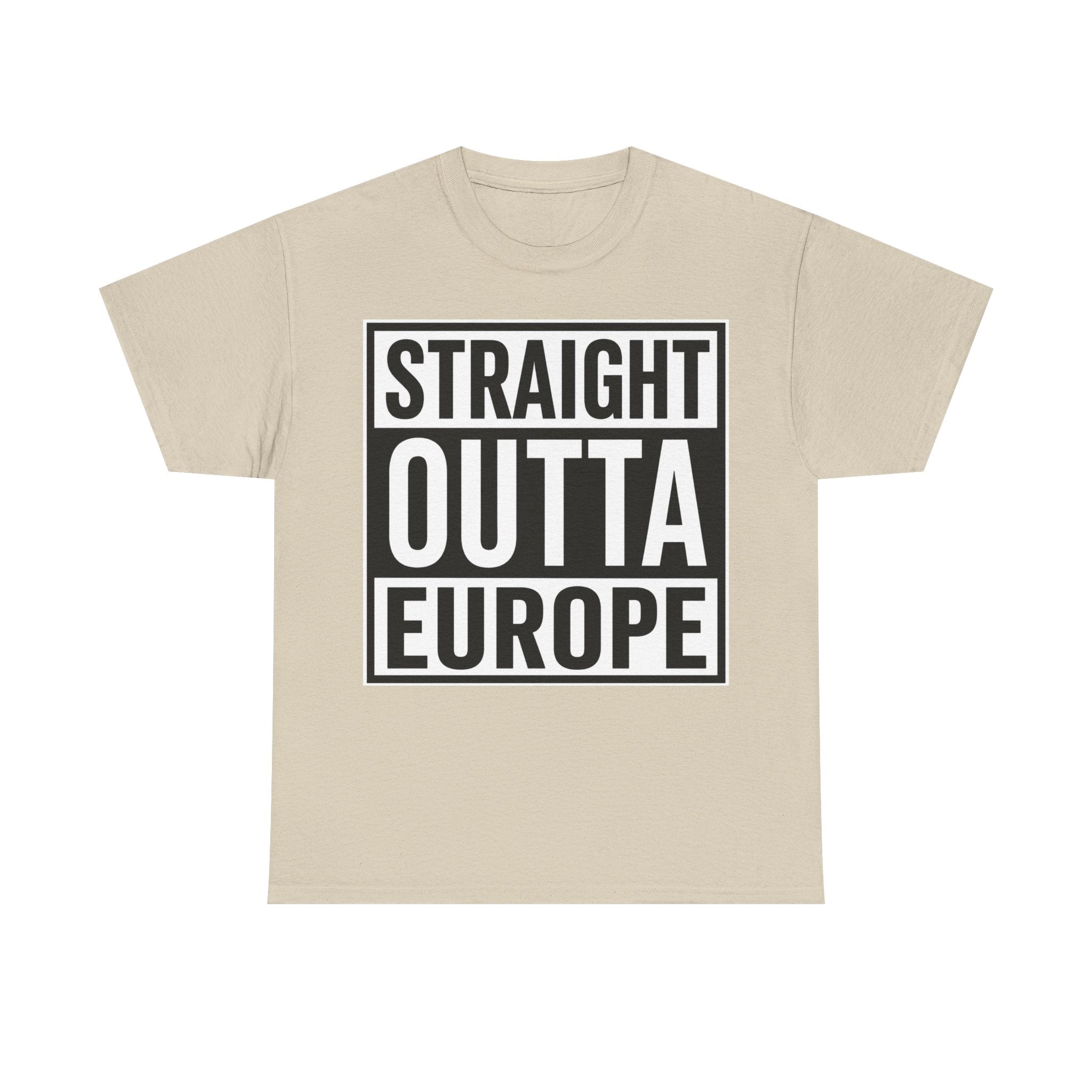 Straight Outta Europe T-Shirt — Bold Black Box Graphic Tee