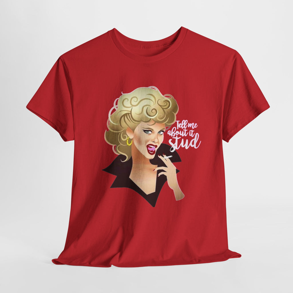 Retro Glam T‑Shirt — 'Tell Me About It, Stud' Vintage Pop Art Tee