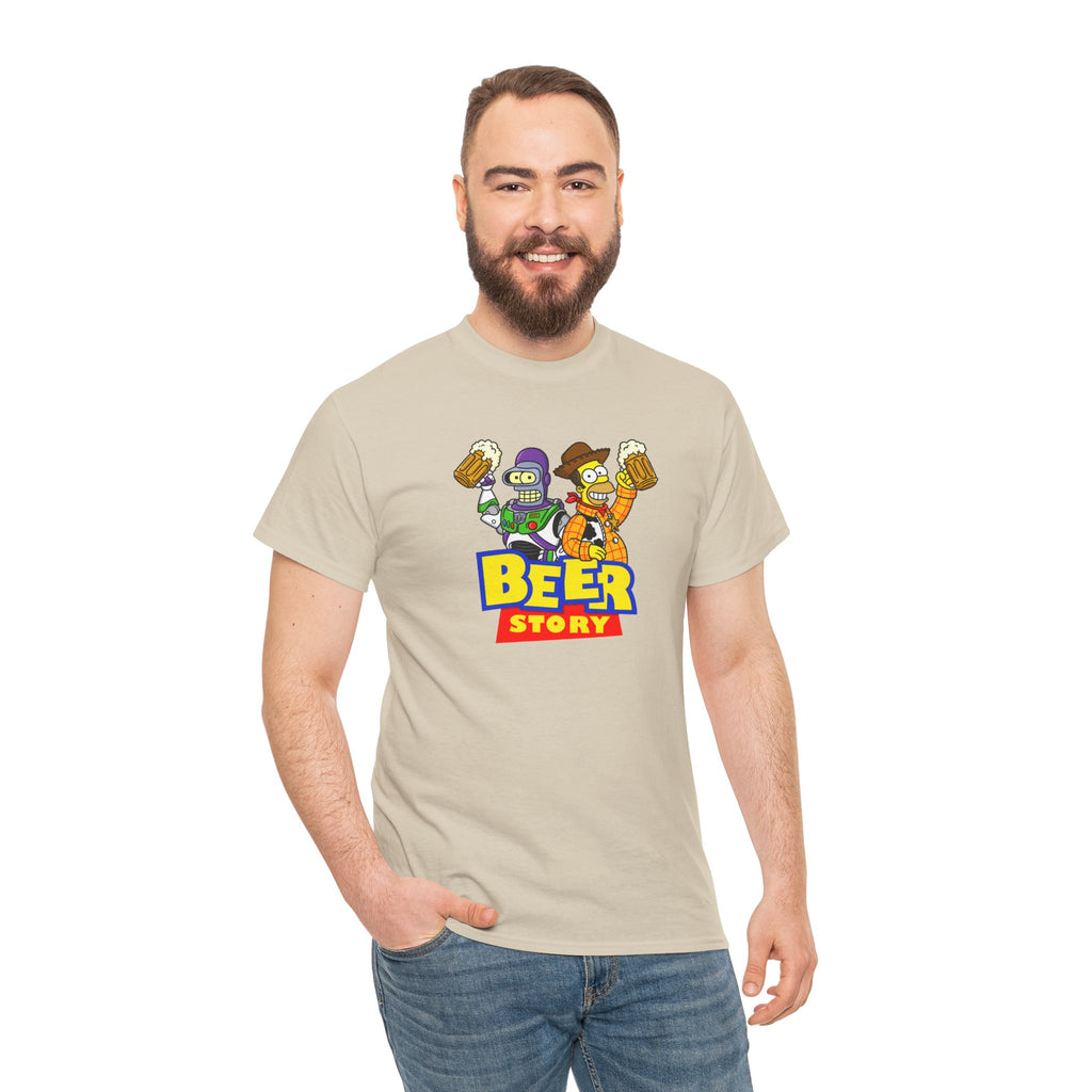 Beer Story T-Shirt — Funny Cartoon Beer Buddies Graphic Tee